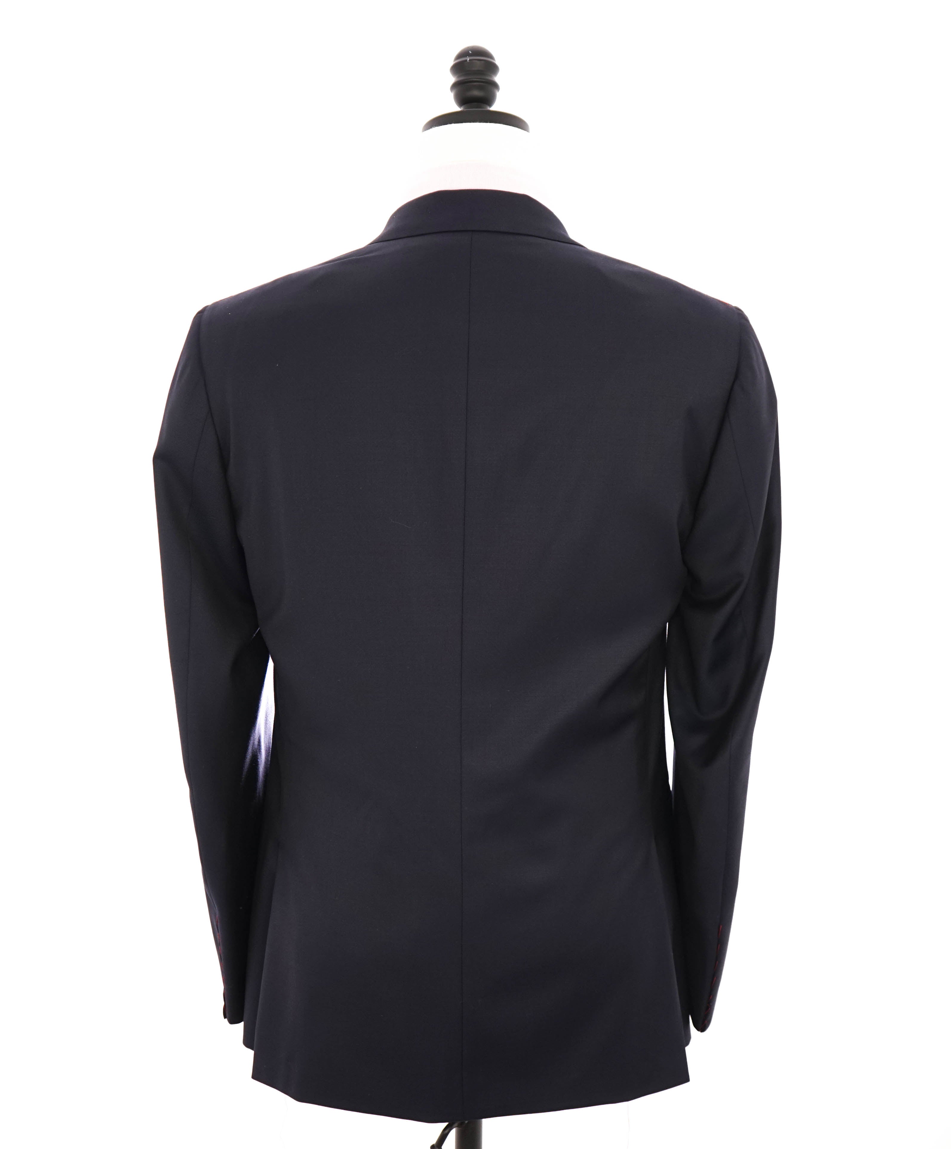 $4,595 ISAIA - "AQUASPIDER" Satin PEAK LAPEL Navy Blue Wool Tuxedo - 40R