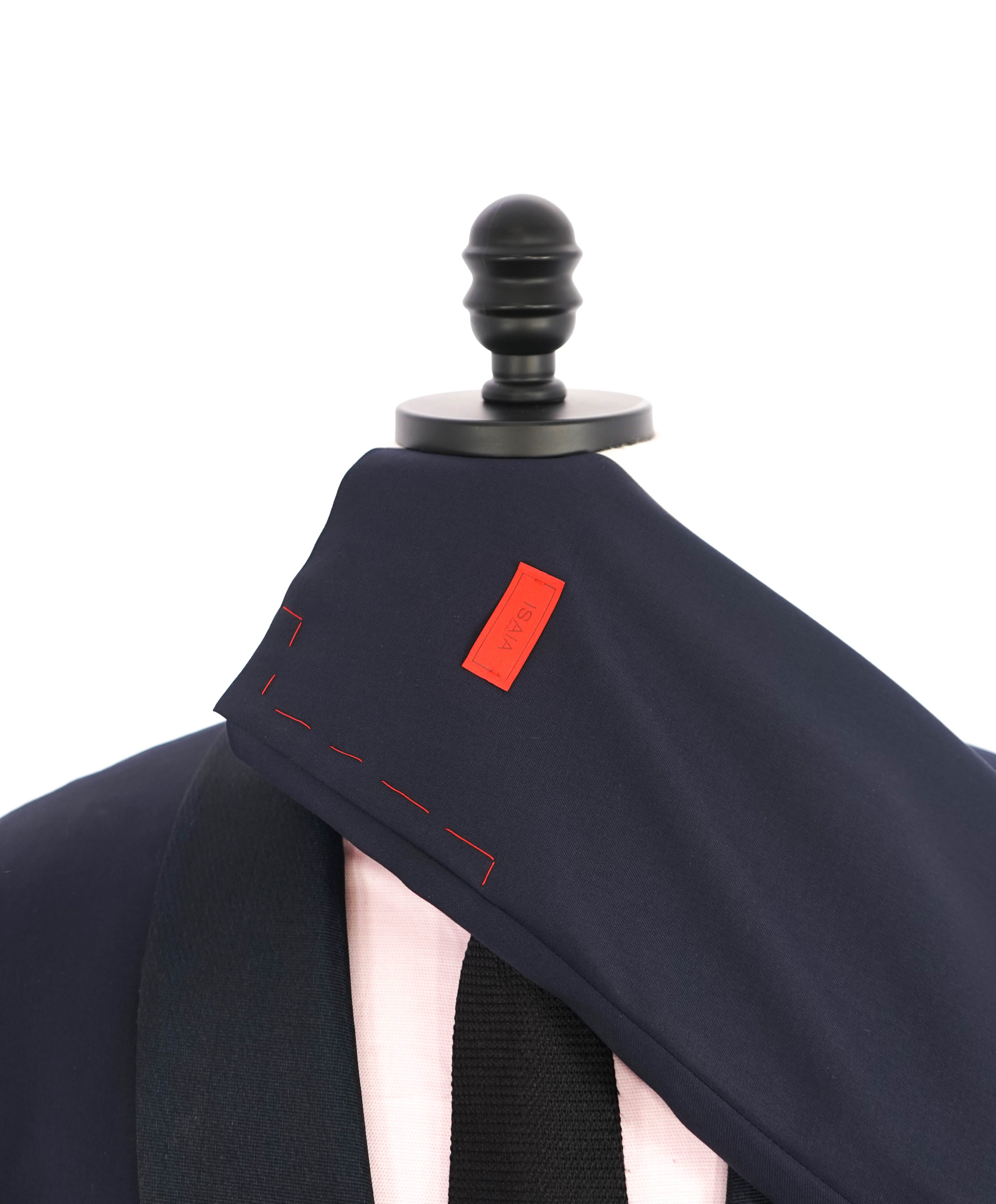 $4,595 ISAIA - "AQUASPIDER" Grossgrain SHAWL COLLAR Navy Blue Wool Tuxedo - 50L
