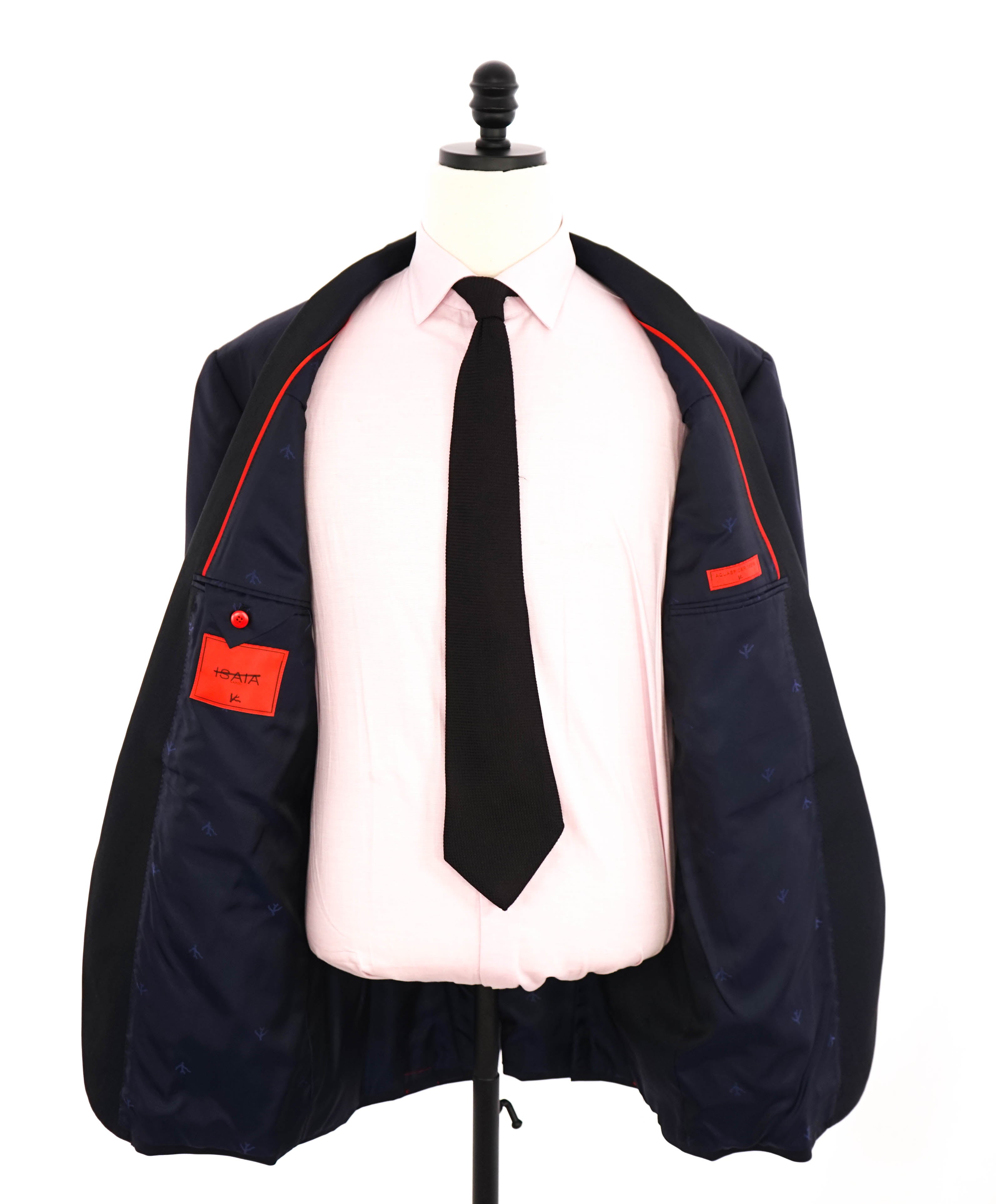 $4,595 ISAIA - "AQUASPIDER" Grossgrain SHAWL COLLAR Navy Blue Wool Tuxedo - 50L