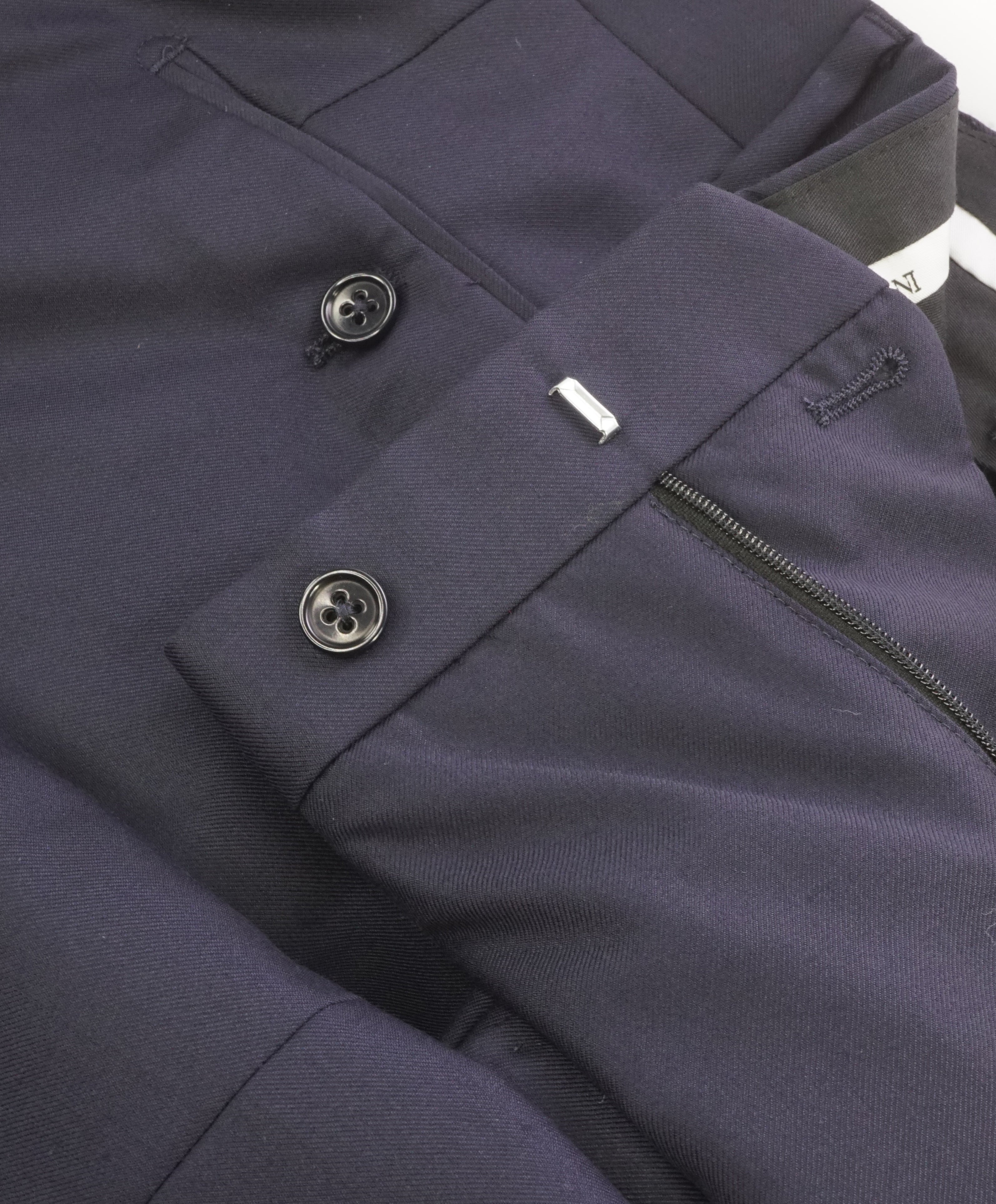 EMPORIO ARMANI - Solid Navy *Closet Staple* Flat Front Dress Pants - 34W (50 EU)