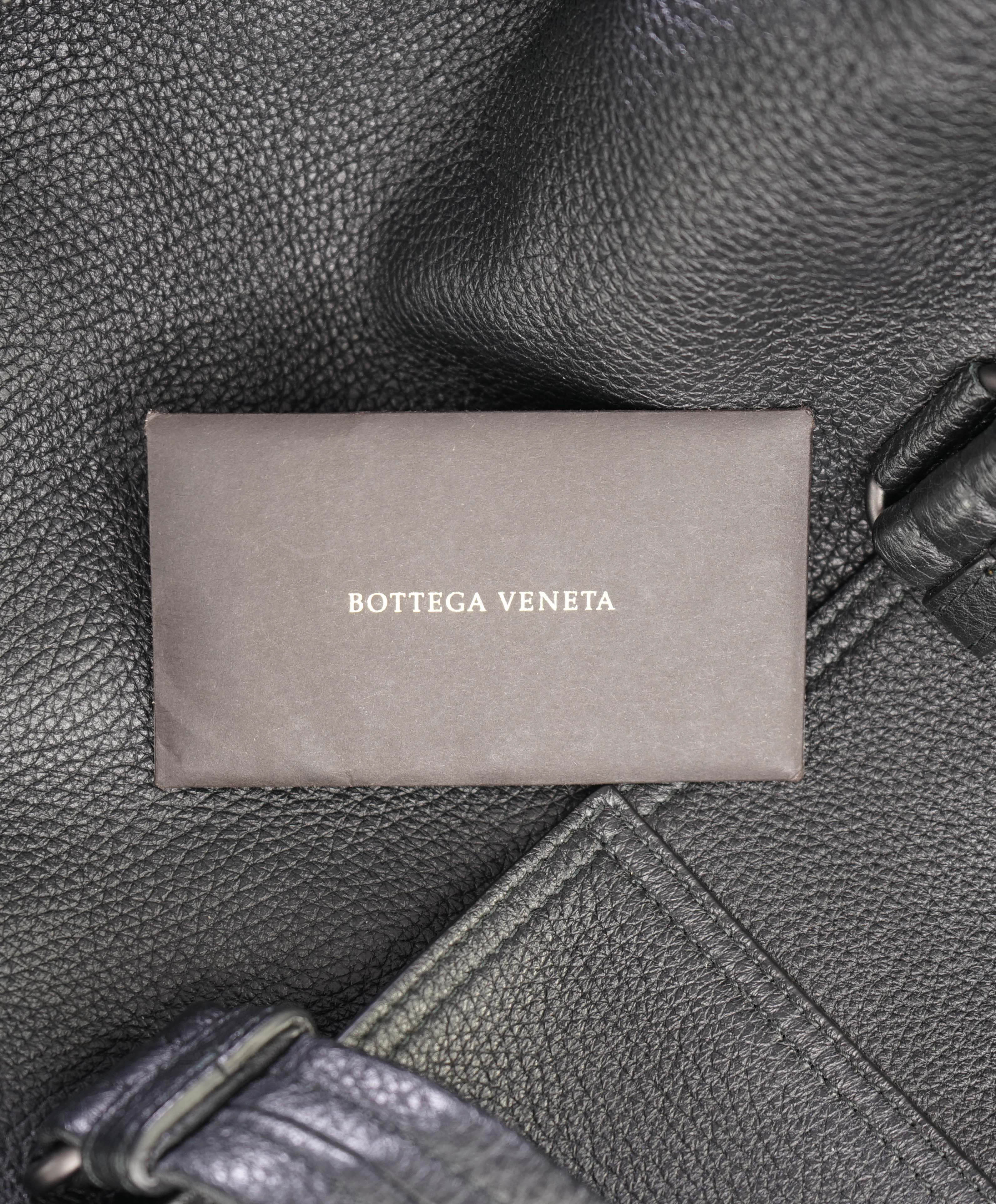 $4,250 BOTTEGA VENETA - 48 Hour Large Leather Woven Black Bag