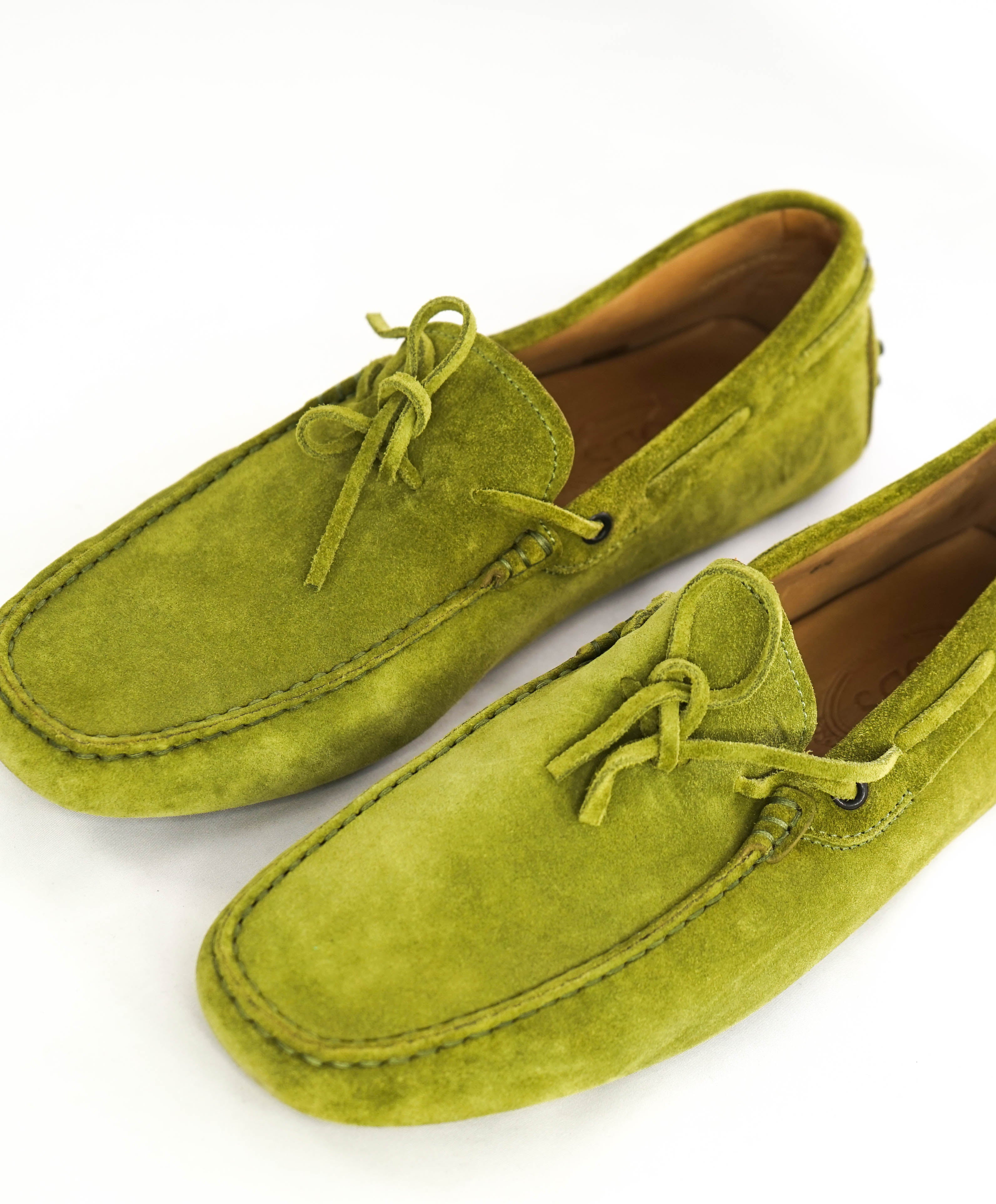 TOD’S - Green Suede Knot Front “Mocassino Gommini” Loafers - 9.5 (8.5)