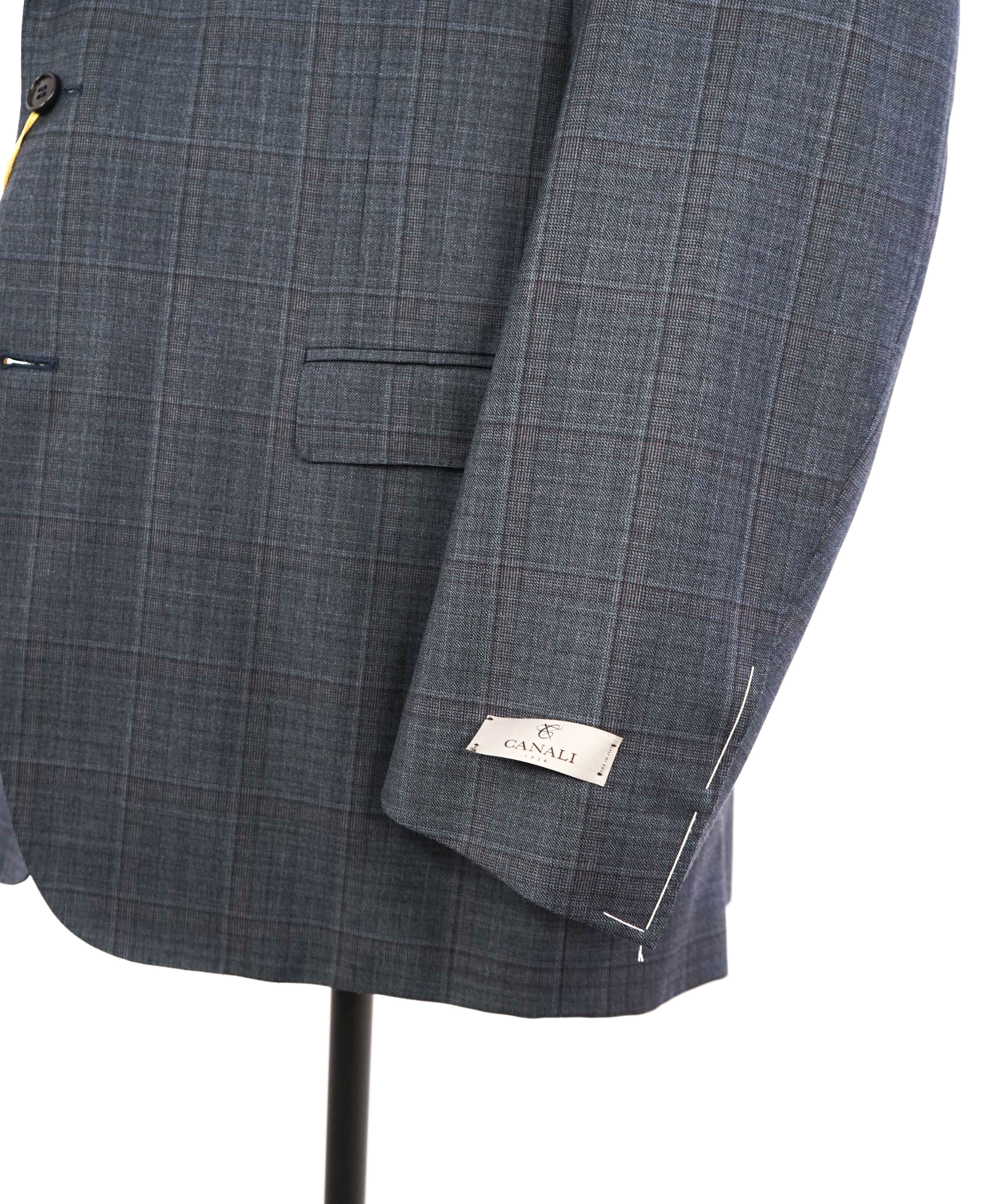 $2,195 CANALI - *CLOSET STAPLE* Blue/Gray Check Plaid 2-Piece Suit - 50R