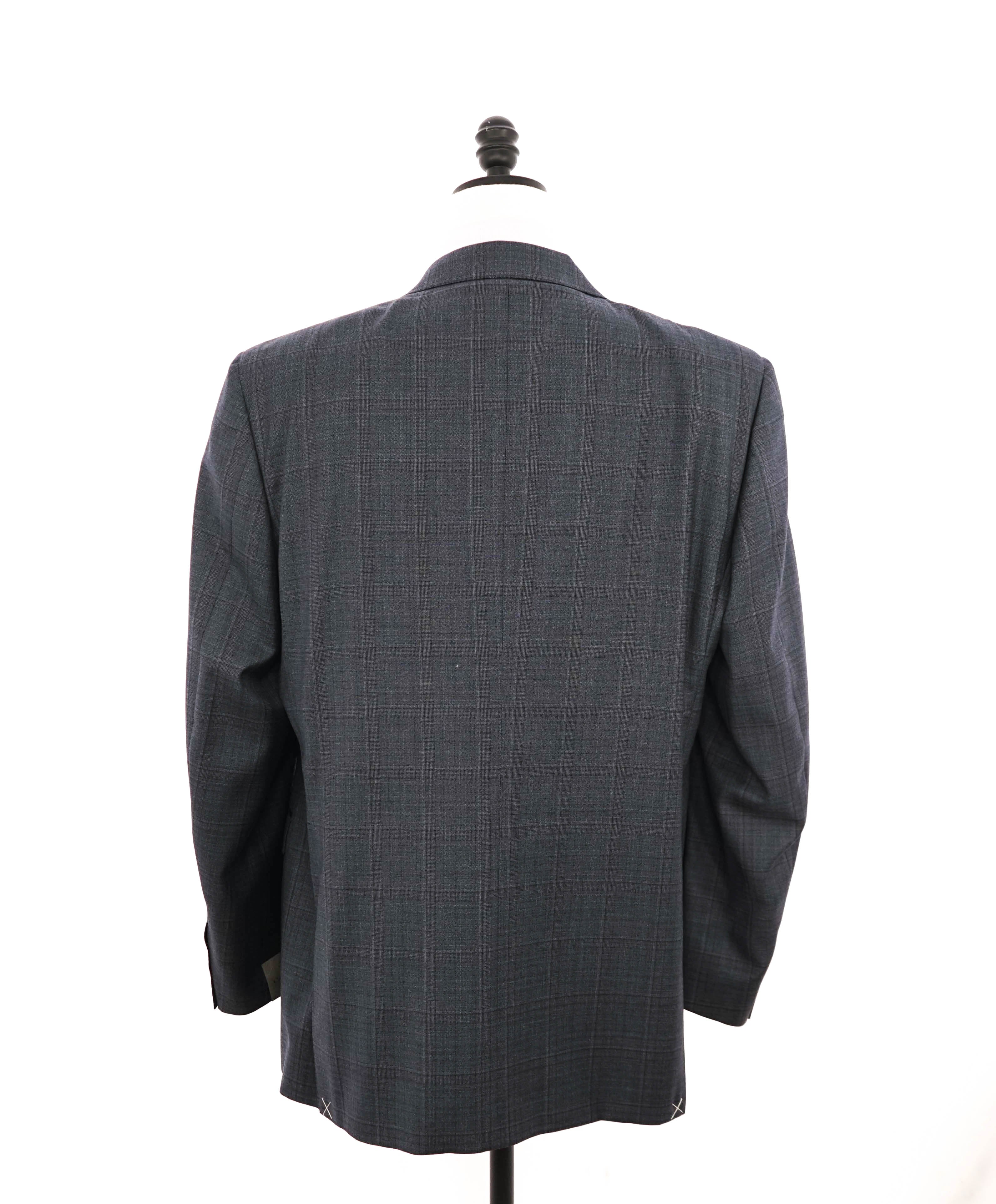 $2,195 CANALI - *CLOSET STAPLE* Blue/Gray Check Plaid 2-Piece Suit - 50R