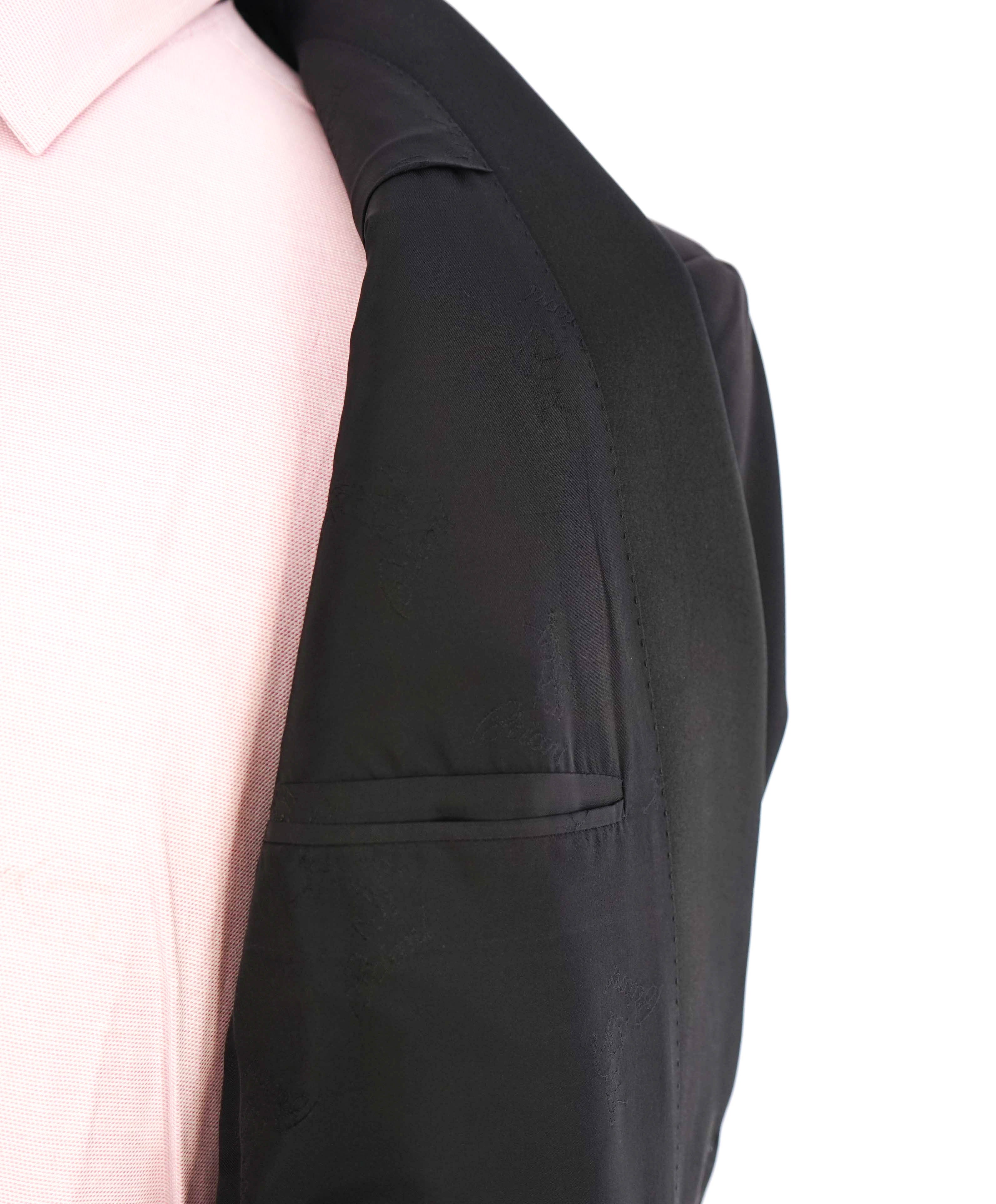 $6,270 BRIONI - *CELEB FAVORITE* Hand Made Italy Black Peak Lapel Tuxedo - 42R