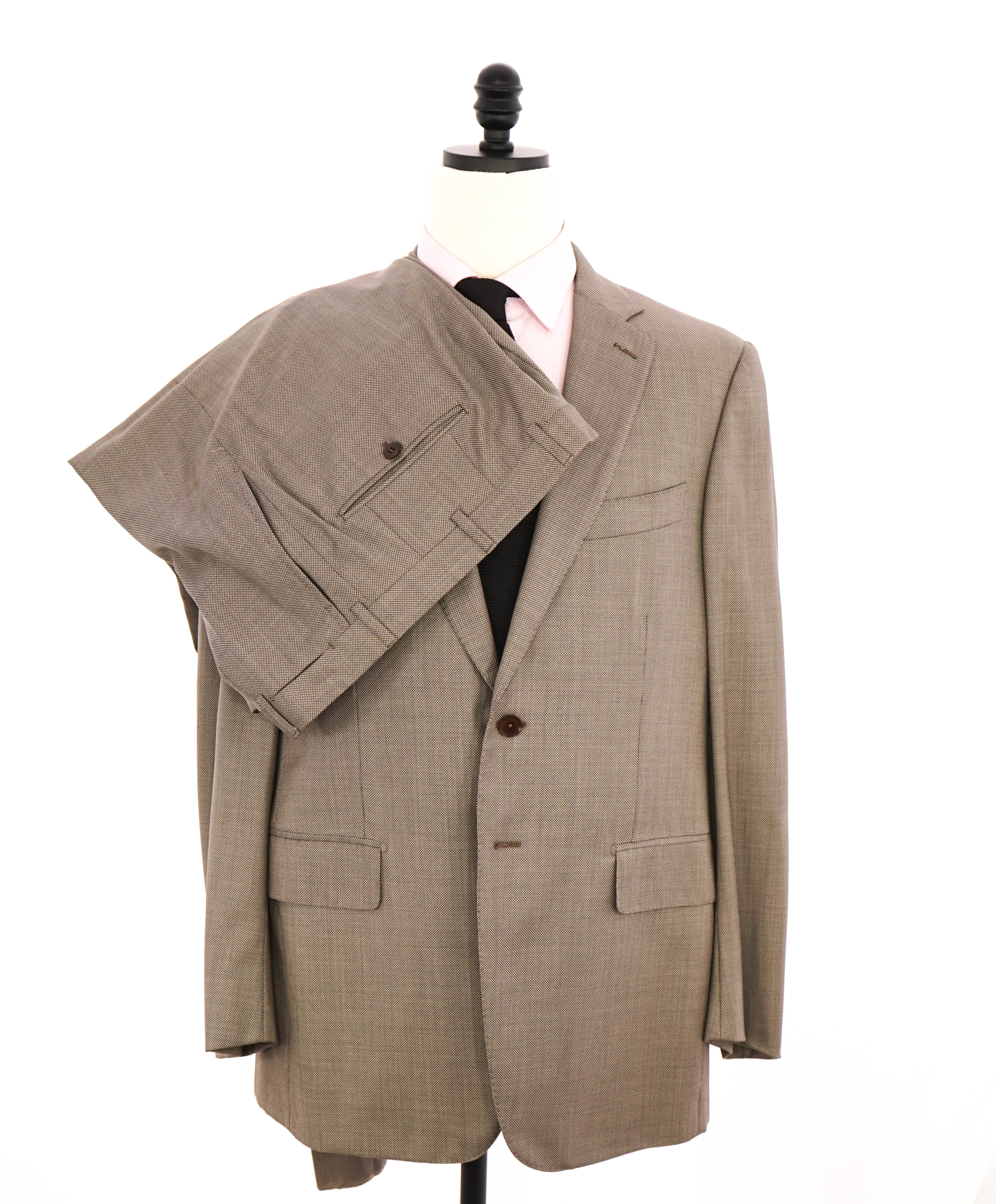 ISAIA - Brown Birdseye 140's "Nuova Base S" Suit - 44R