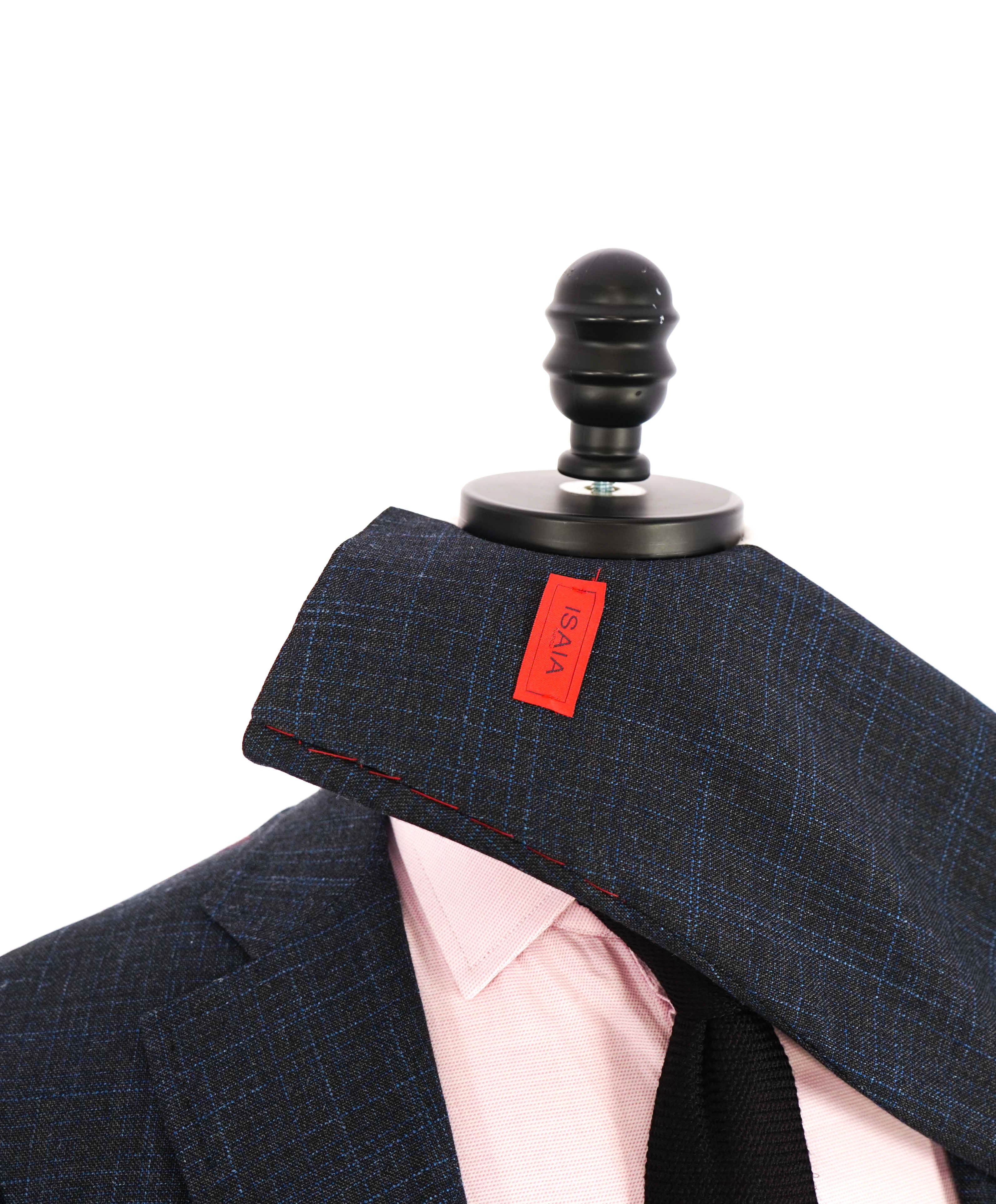 $4,695 ISAIA - WOOL / SILK/ Blue Fleck Check "CAPRI" Blazer - 36R