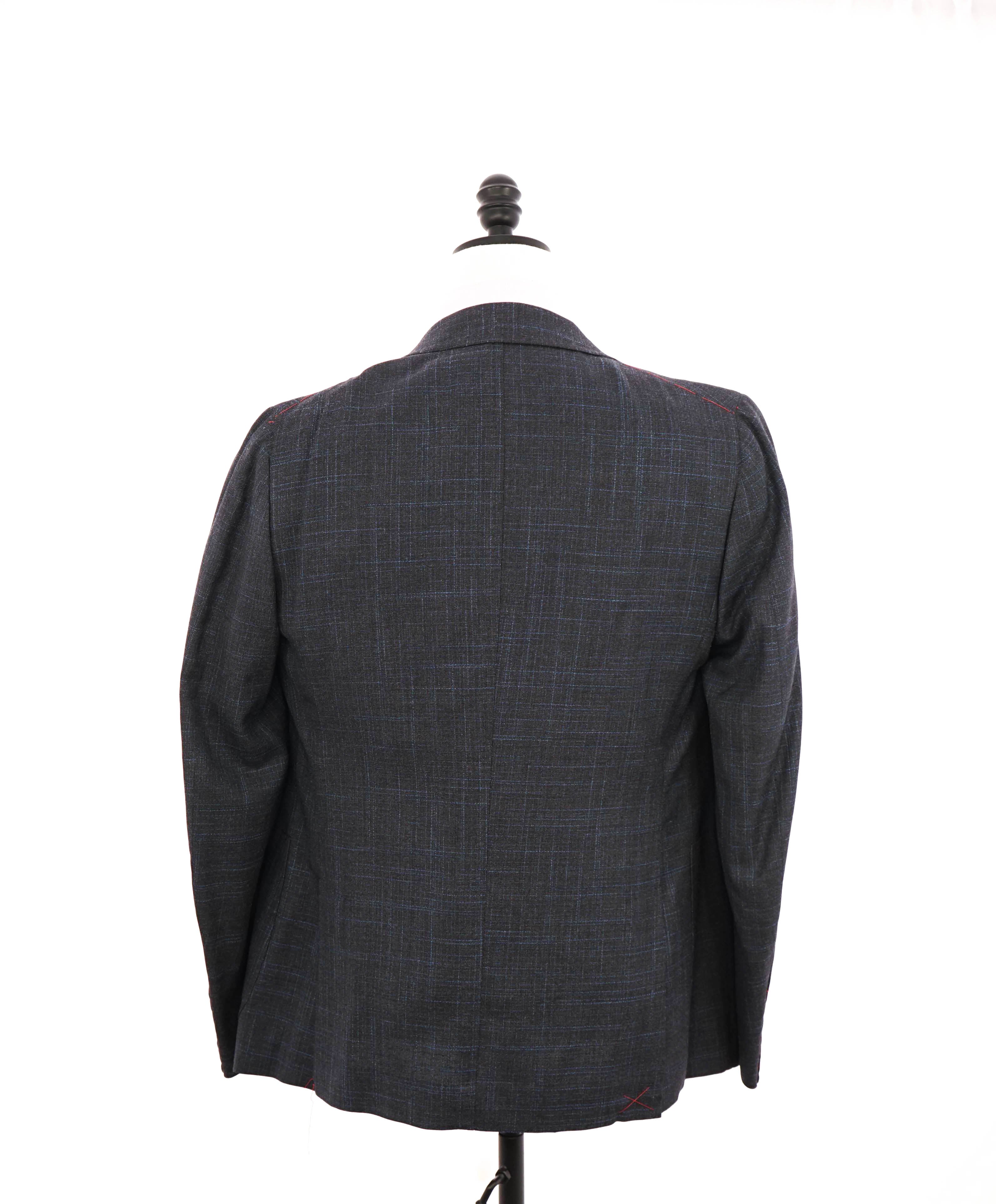 $4,695 ISAIA - WOOL / SILK/ Blue Fleck Check "CAPRI" Blazer - 36R