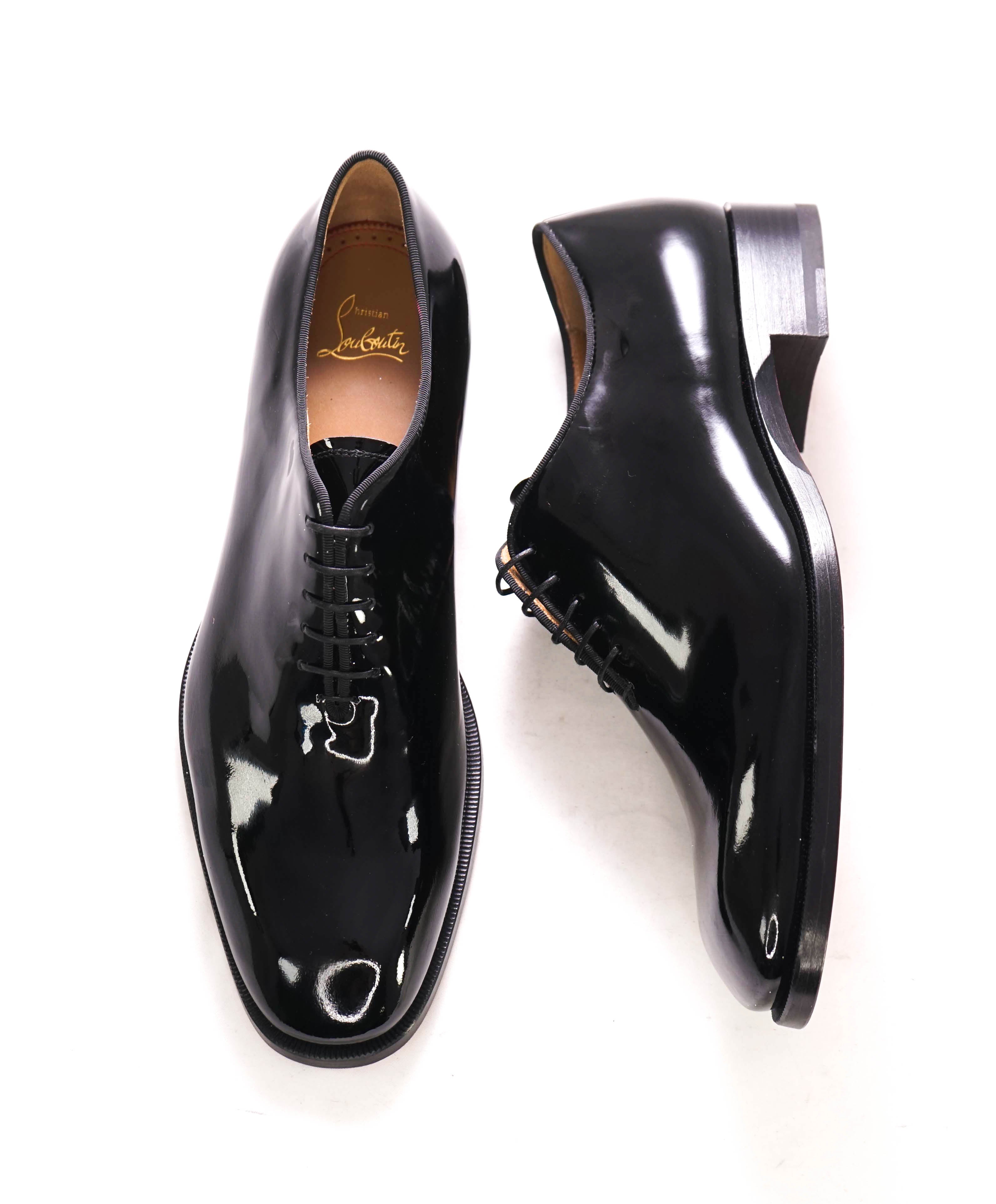 $1,145 CHRISTIAN LOUBOUTIN - *CORTEO* Black Patent Leather Oxfords - 11.5 US (44.5EU) (Copy)