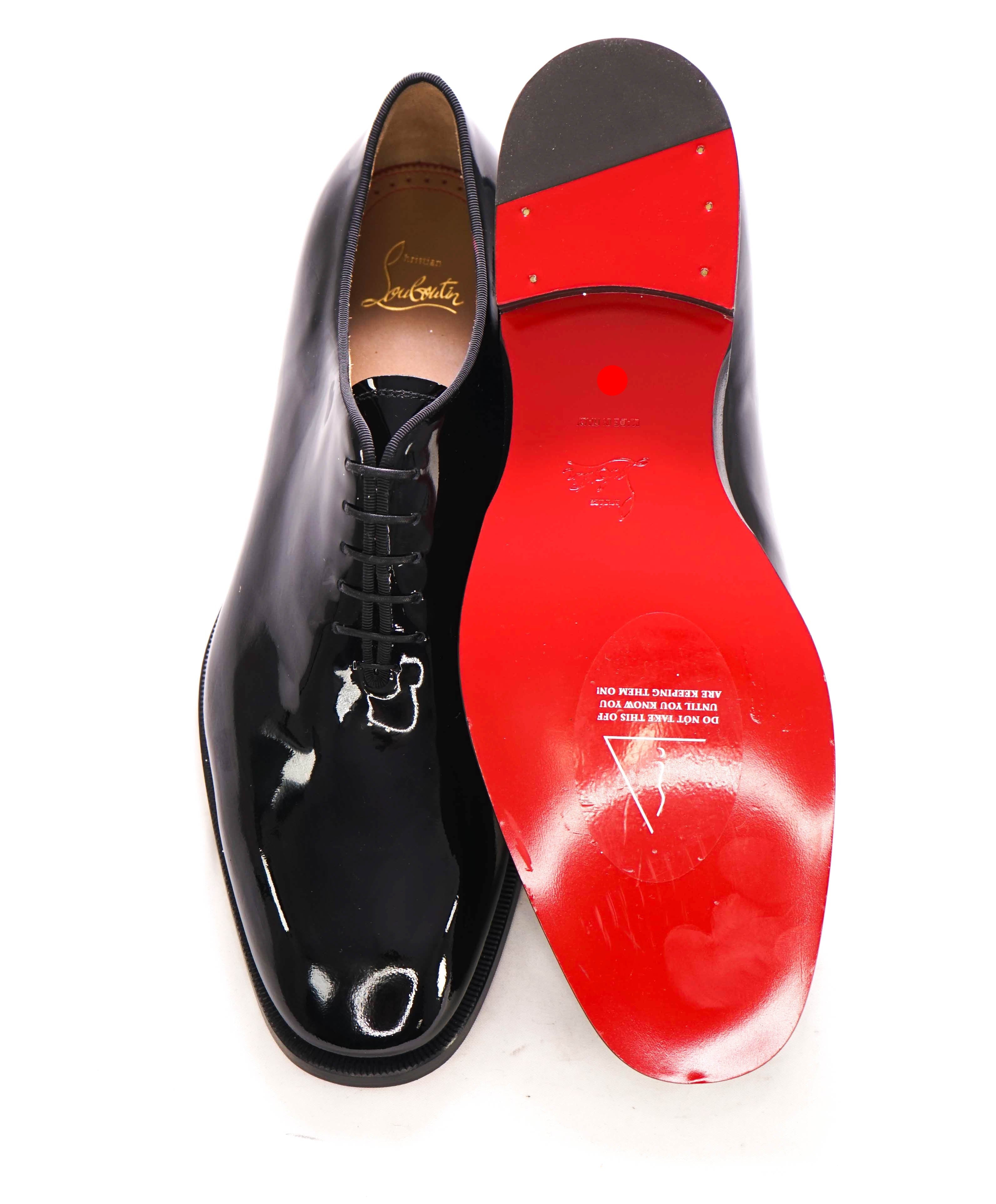 $1,145 CHRISTIAN LOUBOUTIN - *CORTEO* Black Patent Leather Oxfords - 11.5 US (44.5EU) (Copy)