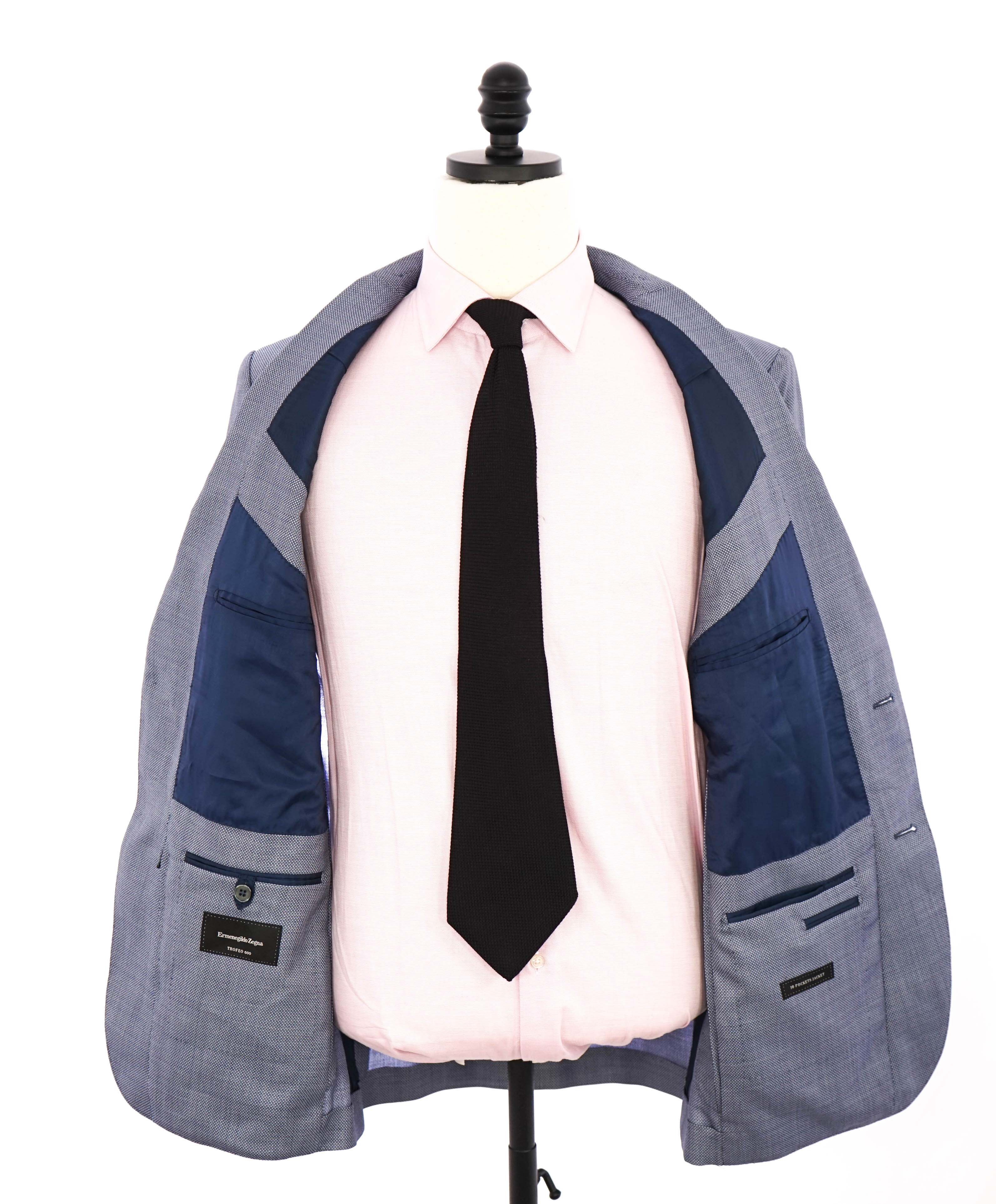 $2,895 ERMENEGILDO ZEGNA - Baby Blue *TROFEO 600 10 POCKET* Blazer - 40R