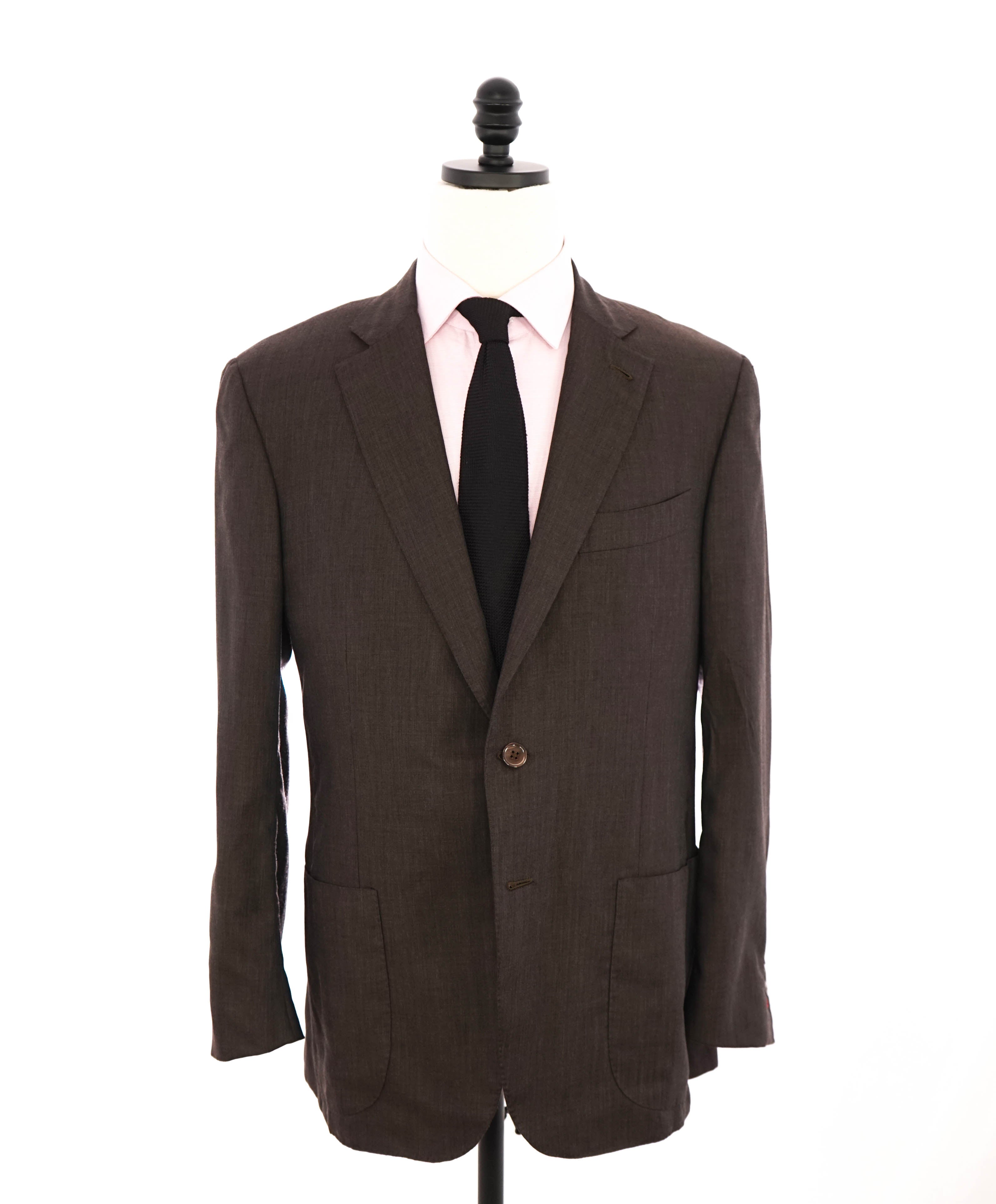 $4,995 ISAIA - PURE 100% CASHMERE Contrast Stitch Brown Blazer - 42R
