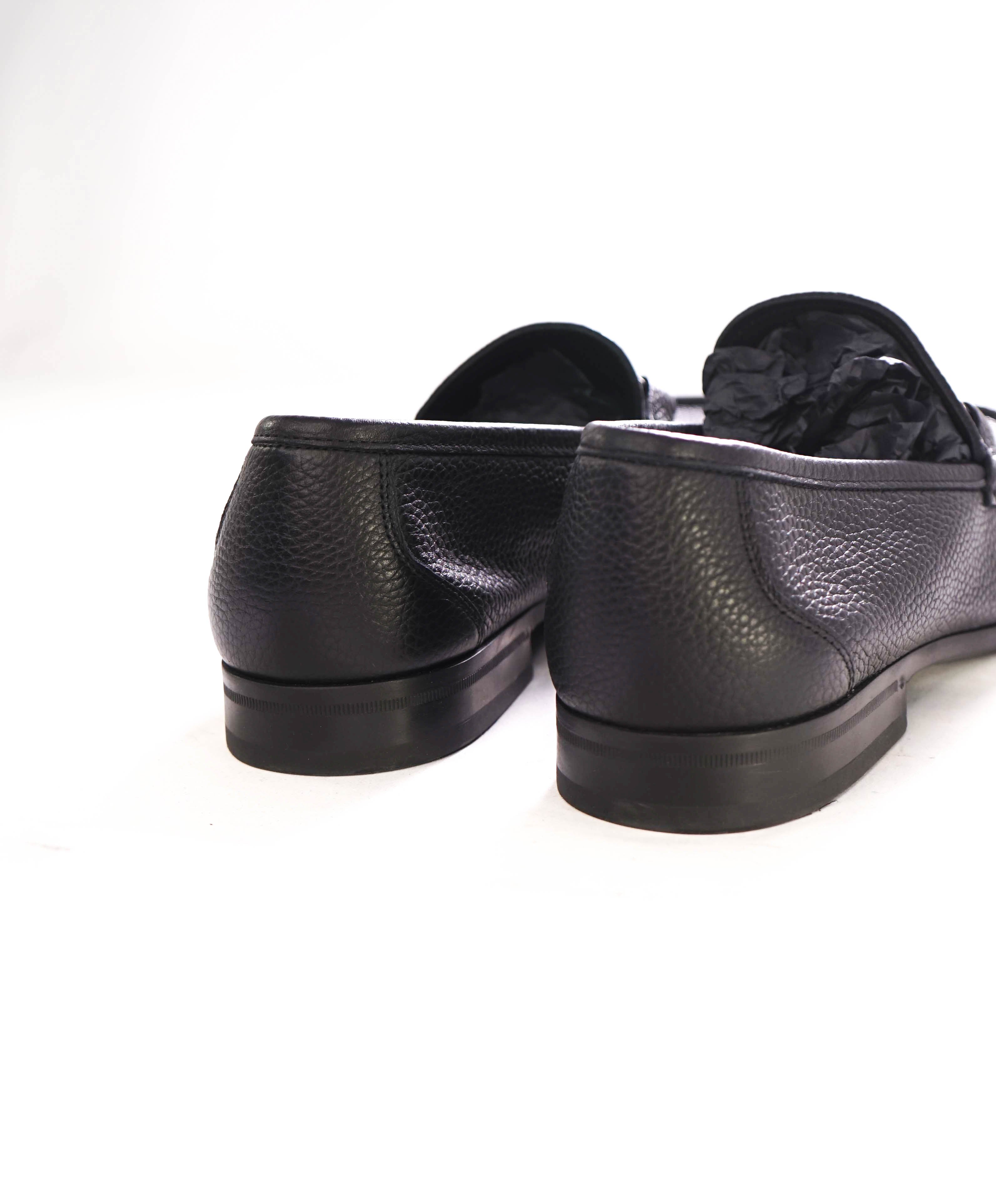 $850 SALVATORE FERRAGAMO - “GRANDIOSO" Gancini Bit Loafer Black Leather - 12 EE