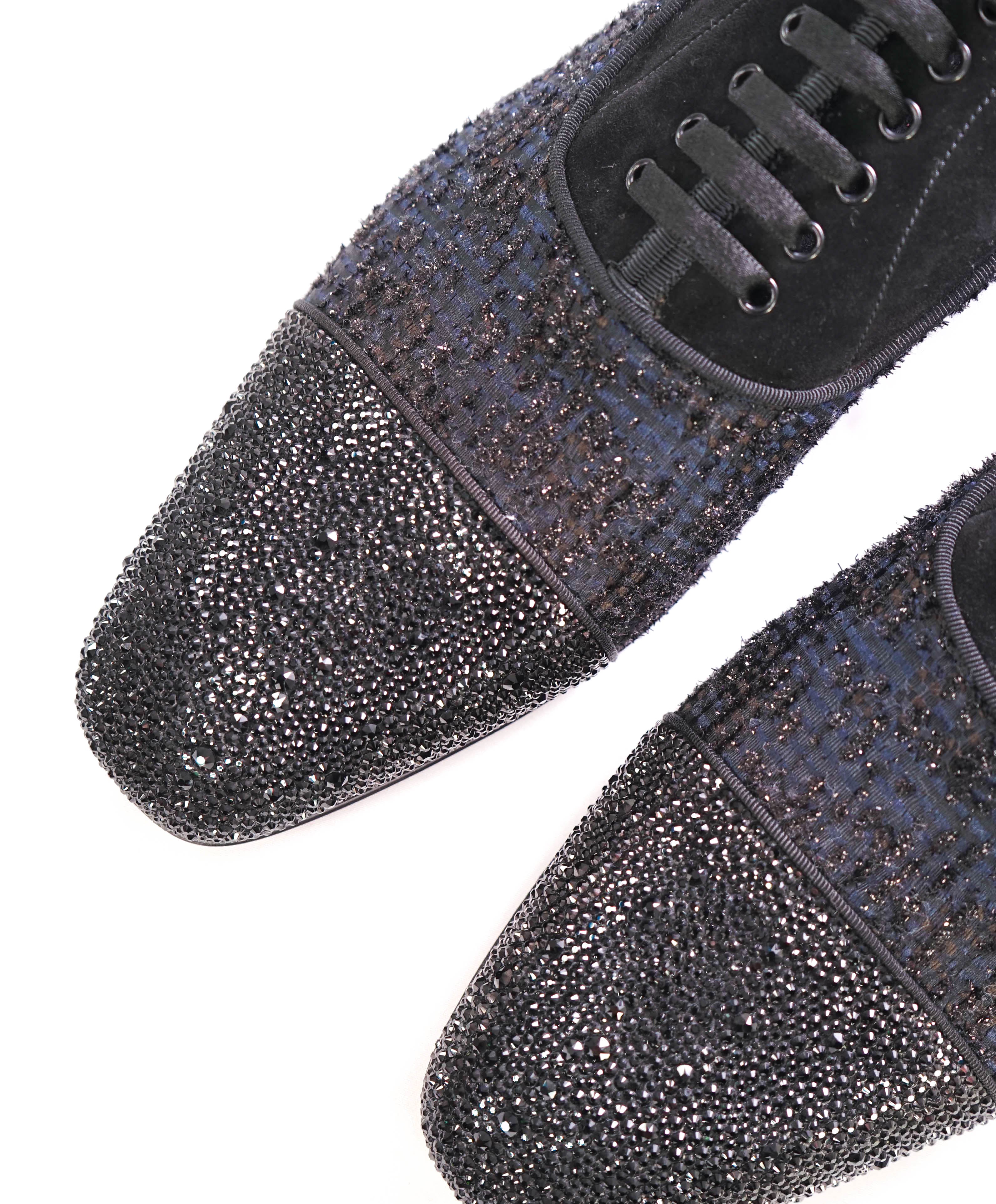 $1,250 CHRISTIAN LOUBOUTIN - *GREGGO ORLATO* Black Shimmer Oxfords - 13.5 US (46.5)