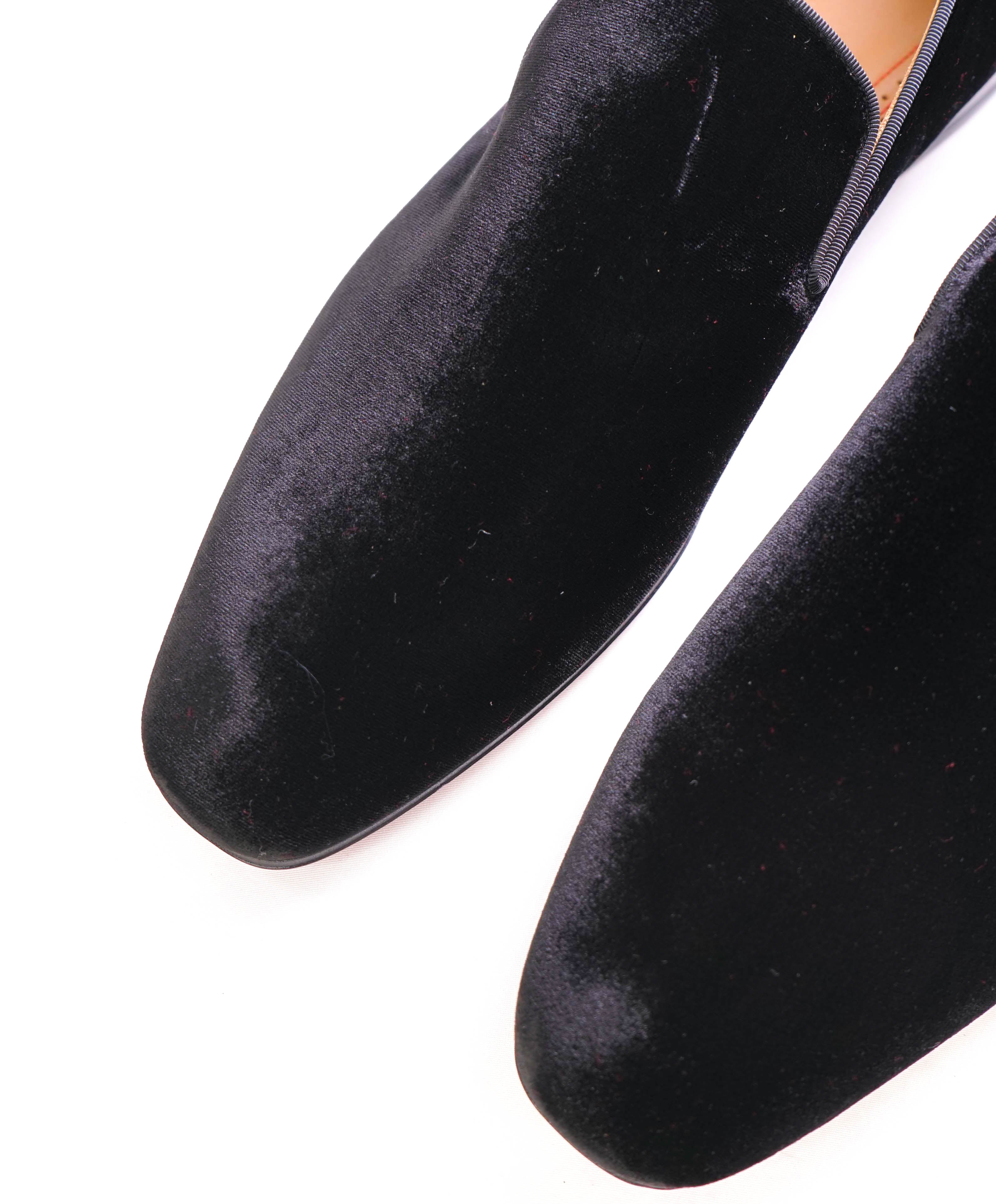 $1,050 CHRISTIAN LOUBOUTIN - * Dandelion* Black Velvet Loafers - 13 US (46)
