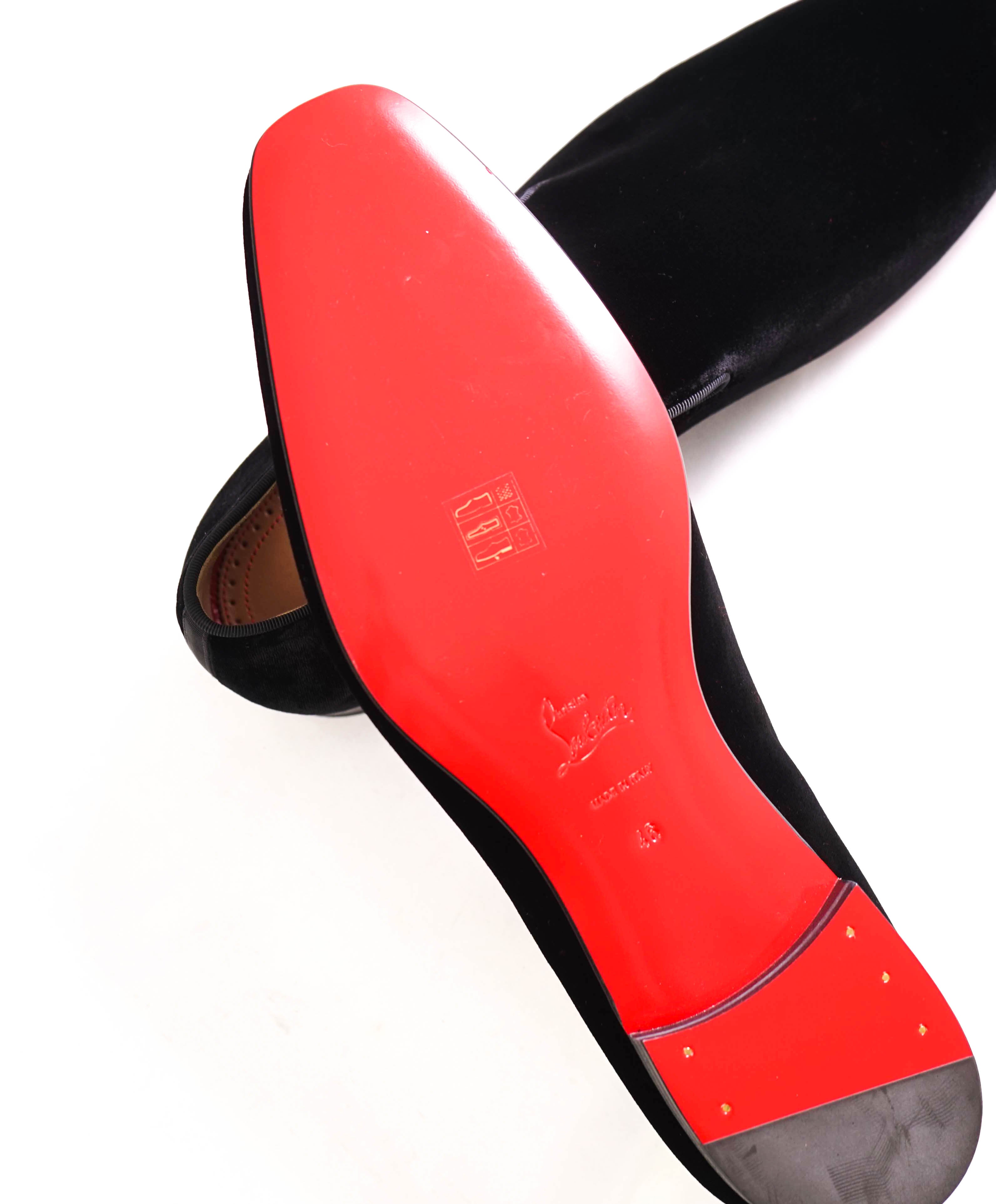 $1,050 CHRISTIAN LOUBOUTIN - * Dandelion* Black Velvet Loafers - 13 US (46)