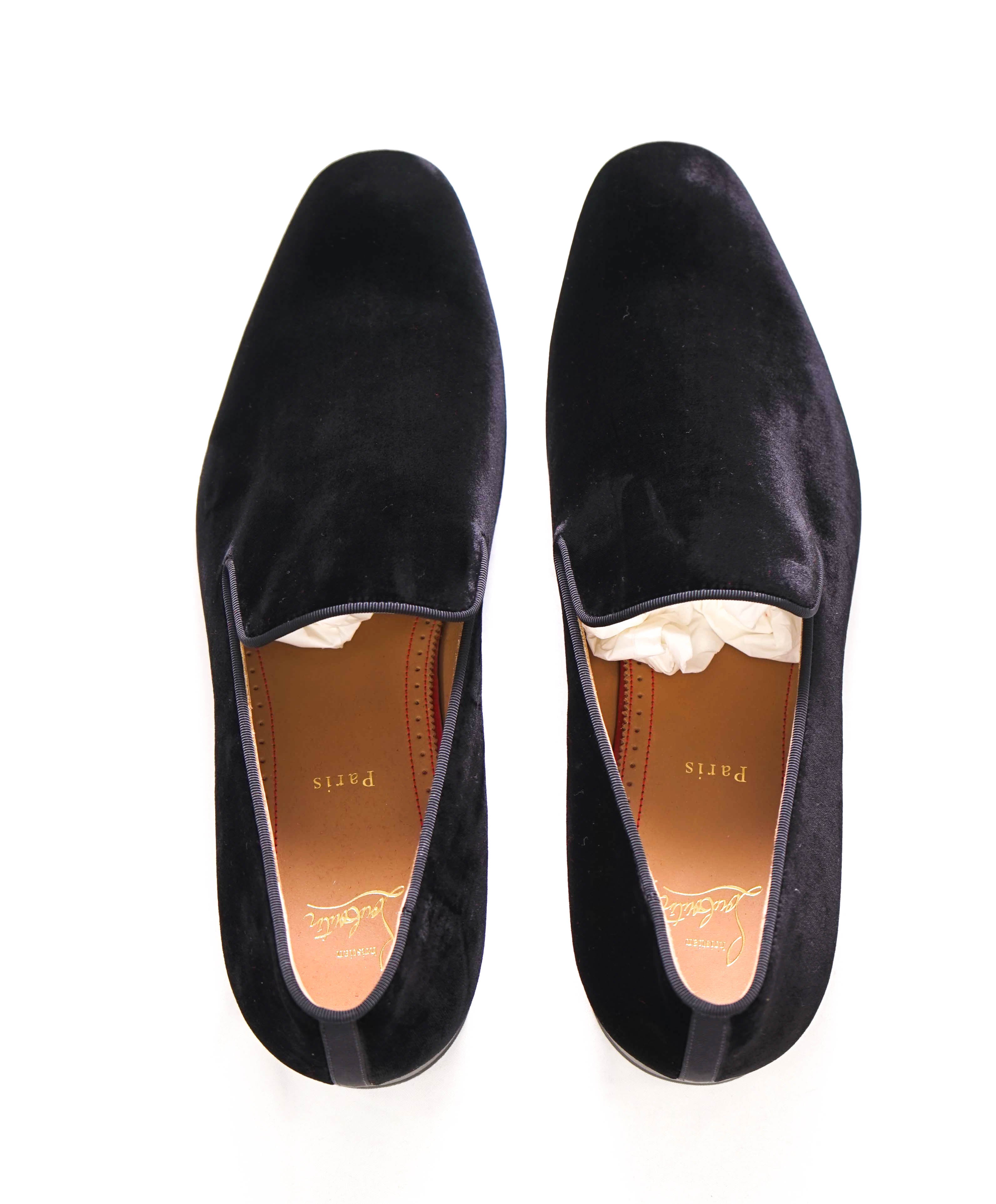 $1,050 CHRISTIAN LOUBOUTIN - * Dandelion* Black Velvet Loafers - 13 US (46)