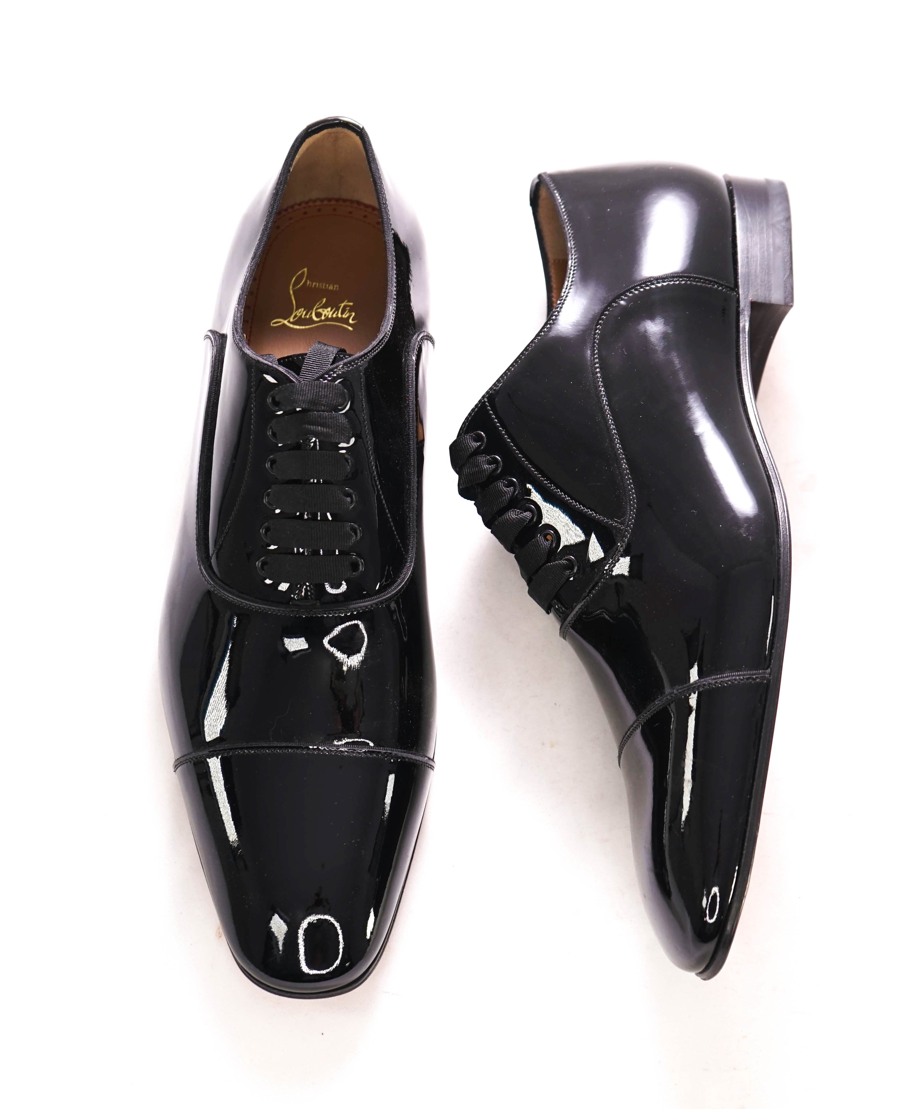 $1,100 CHRISTIAN LOUBOUTIN - *GREGGO PATENT* Leather Black Oxfords - 11 US (44)