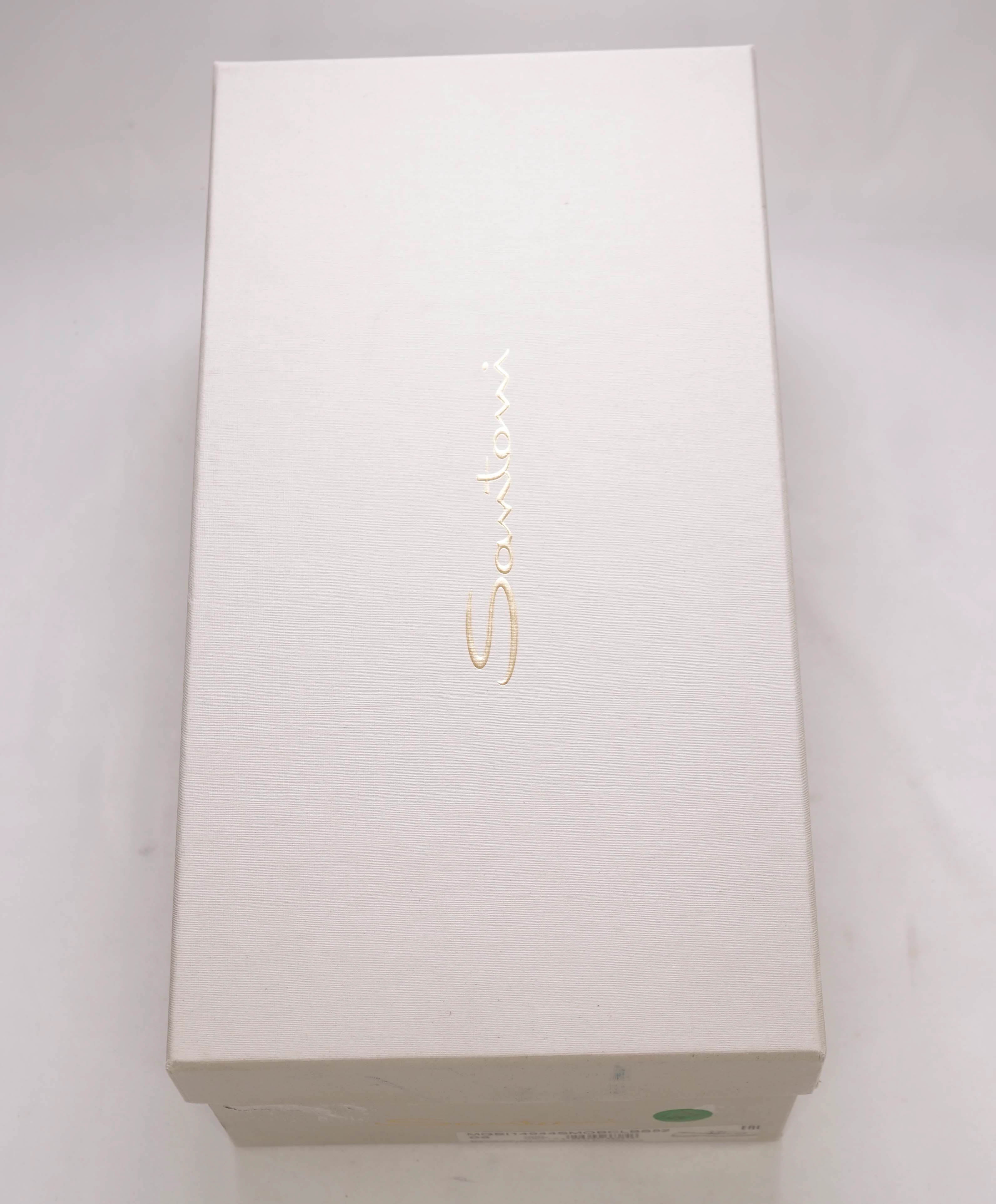 SANTONI - Hand Made Brown Patine Round Toe Pebbled Leather Penny Loafers - 7 US (6IT)