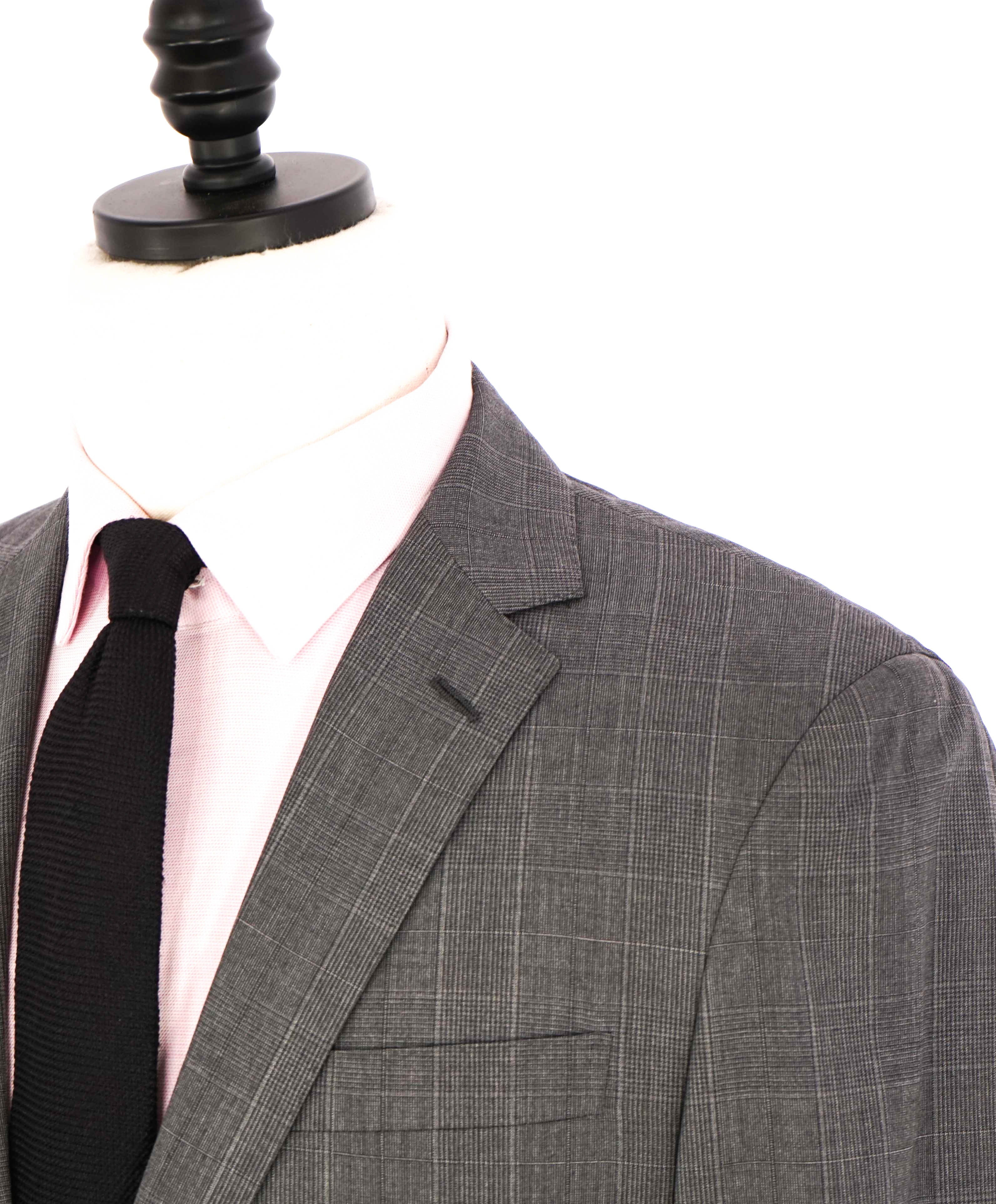 $3,495 RALPH LAUREN PURPLE LABEL - Gray Plaid Check Green *DAMAGED* Suit - 38R