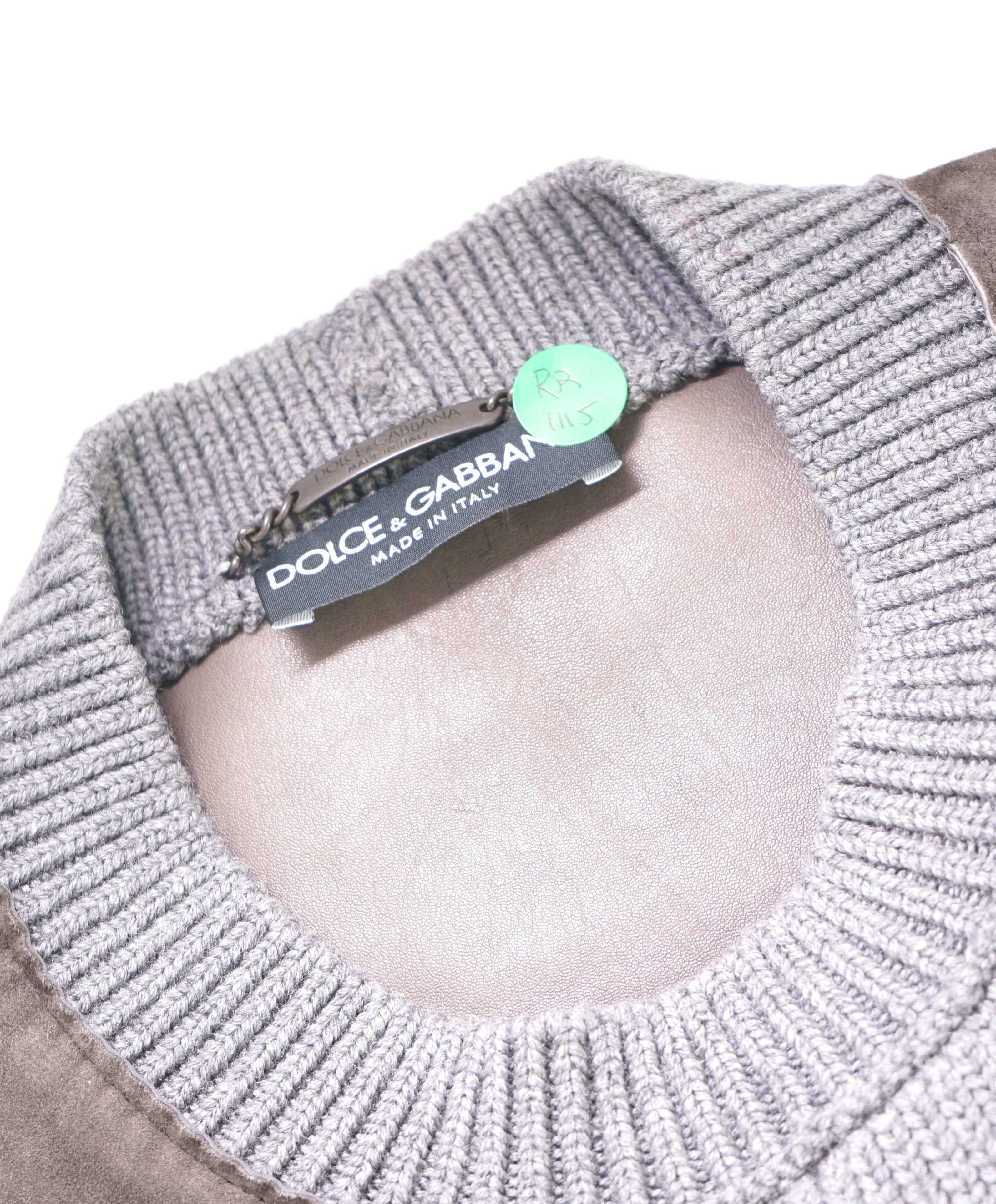 $1,995 DOLCE & GABBANA - Lamb Suede & Wool Knit Sweater - 36US (46EU)