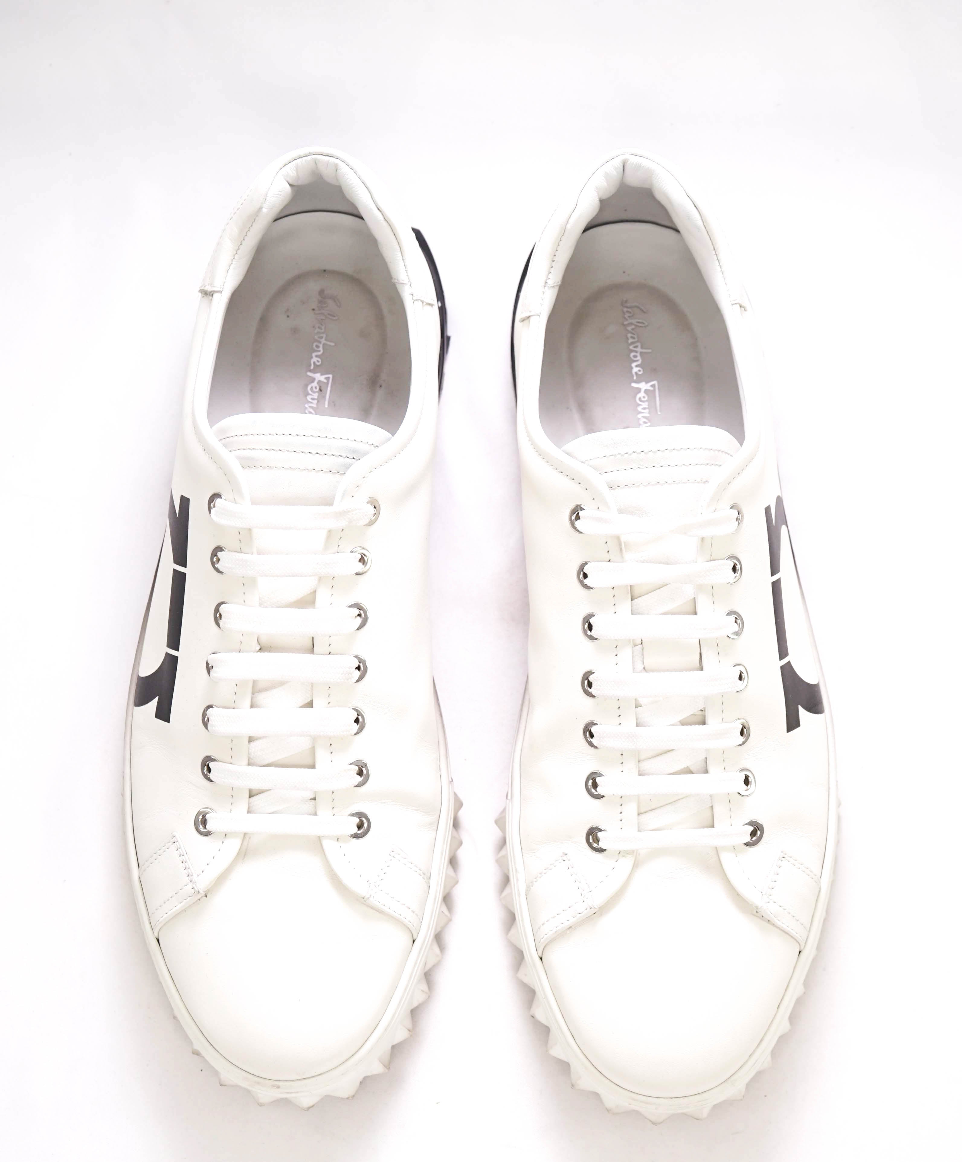 $750 SALVATORE FERRAGAMO - *Rhinoceros* Black/White Gancini Sneaker - 12 M US