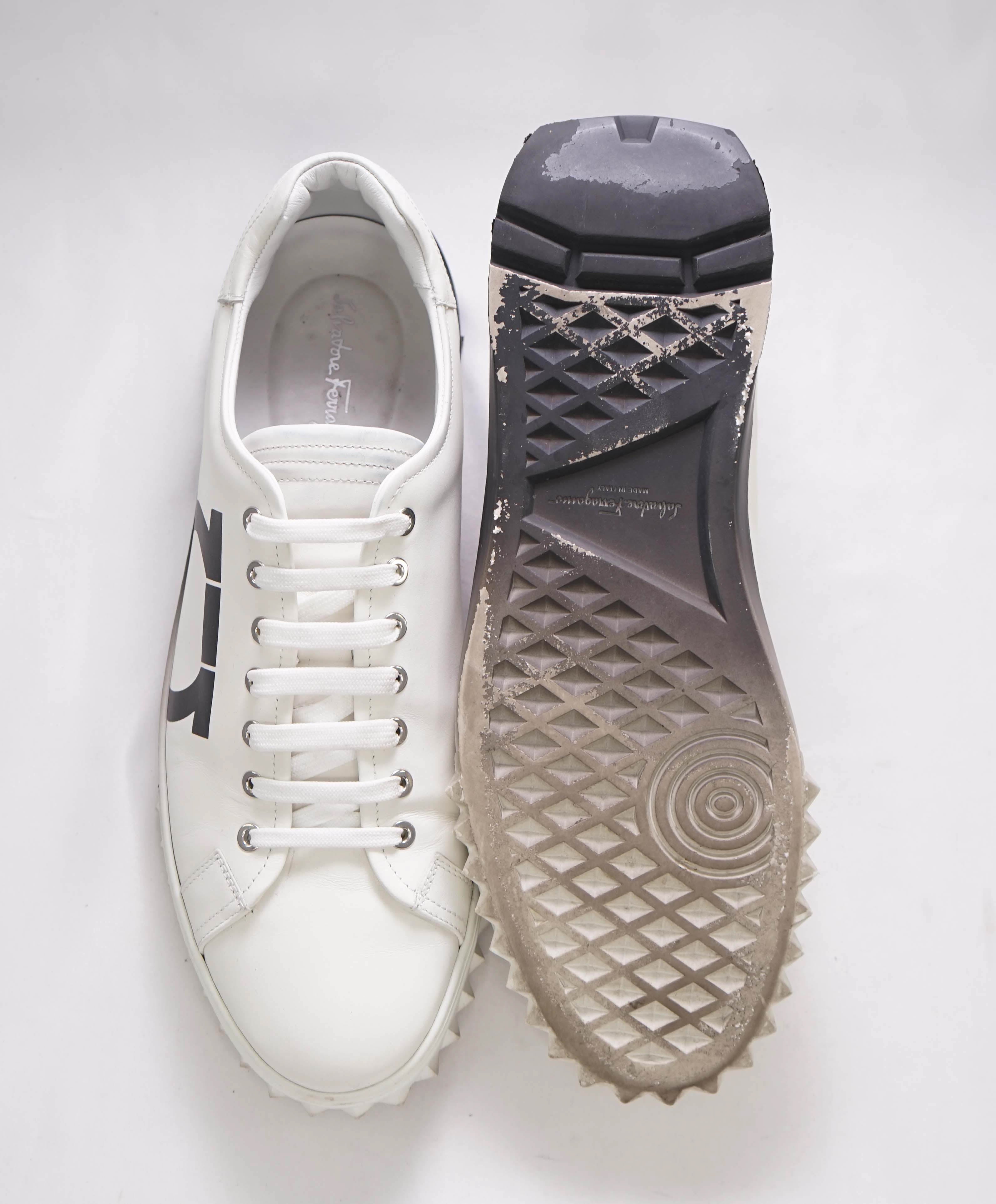 $750 SALVATORE FERRAGAMO - *Rhinoceros* Black/White Gancini Sneaker - 12 M US