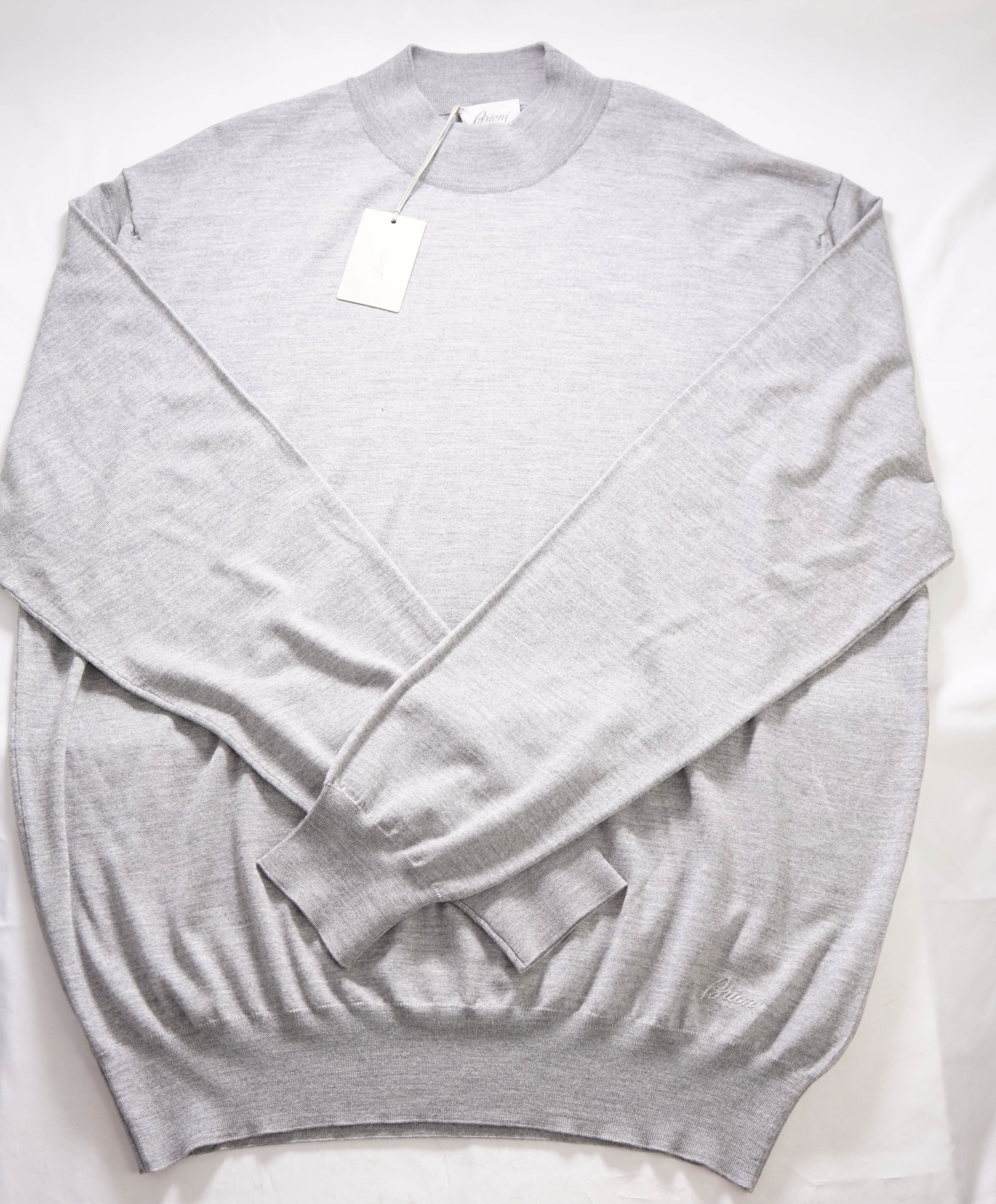 $1,395 BRIONI - Pure Wool Mock Turtleneck Pullover Sweater- 56US (66EU)