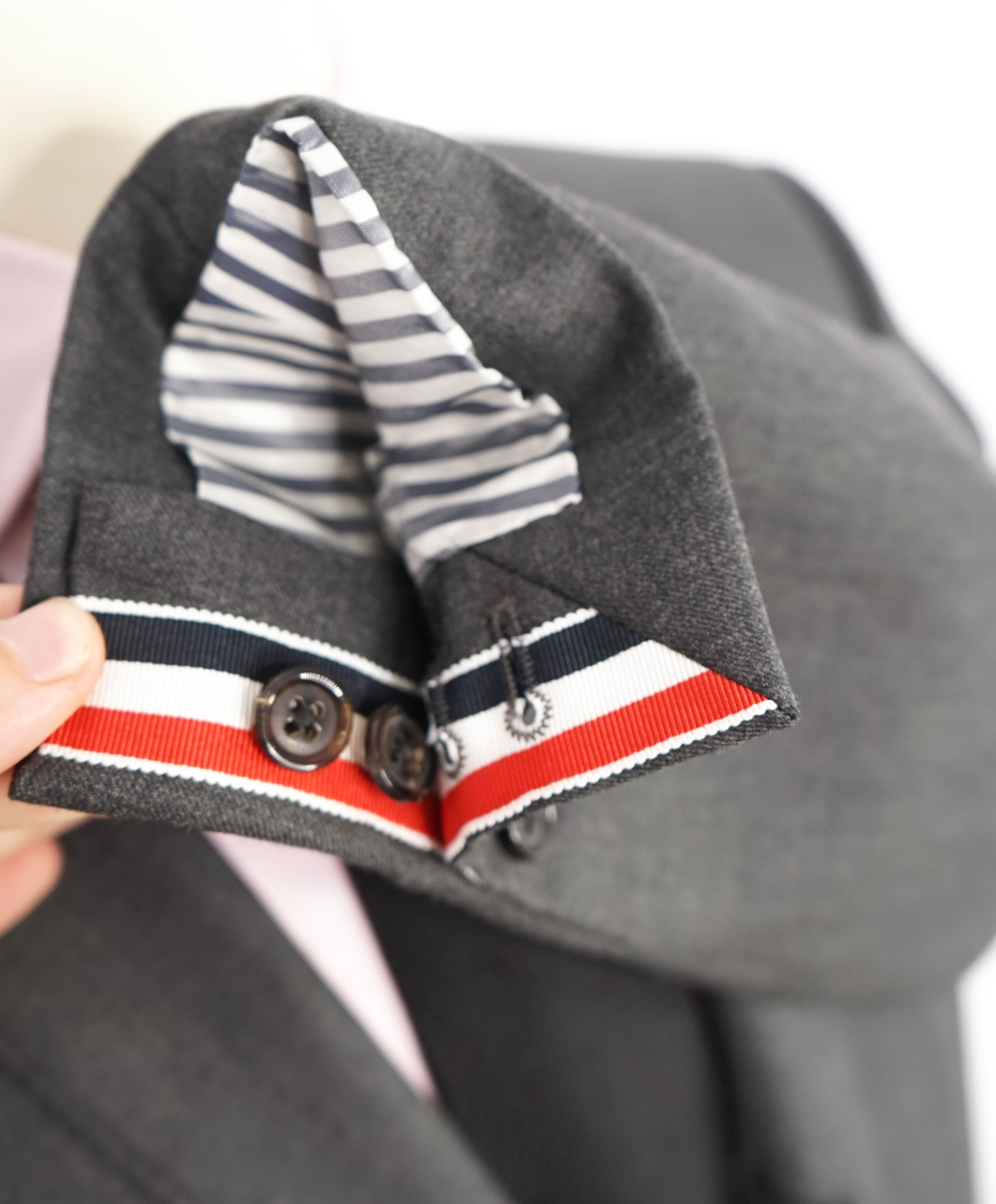 $3,795 THOM BROWNE - Charcoal 3-Piece (Matching Tie) Suit - SZ 3 (42US)