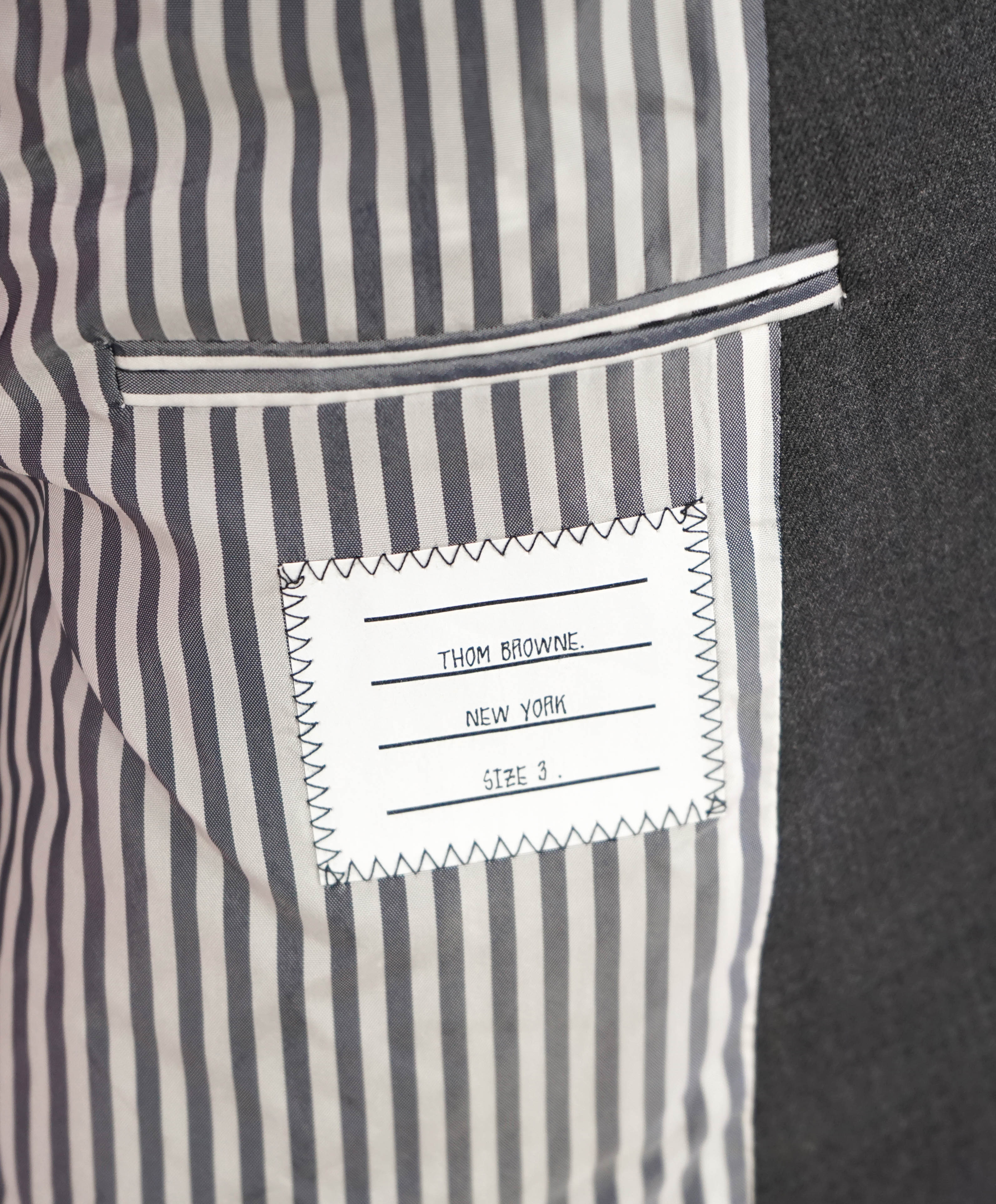 $3,795 THOM BROWNE - Charcoal 3-Piece (Matching Tie) Suit - SZ 3 (42US)