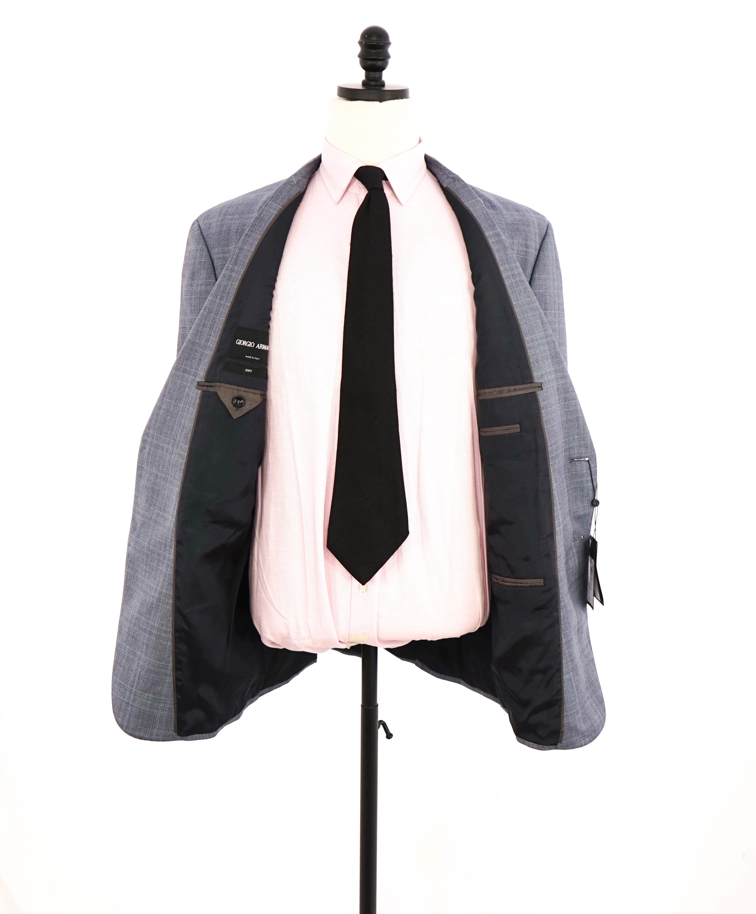 $3,795 GIORGIO ARMANI - "SOFT" Powder Baby Blue Notch Lapel SUPER 150's Suit - 46R