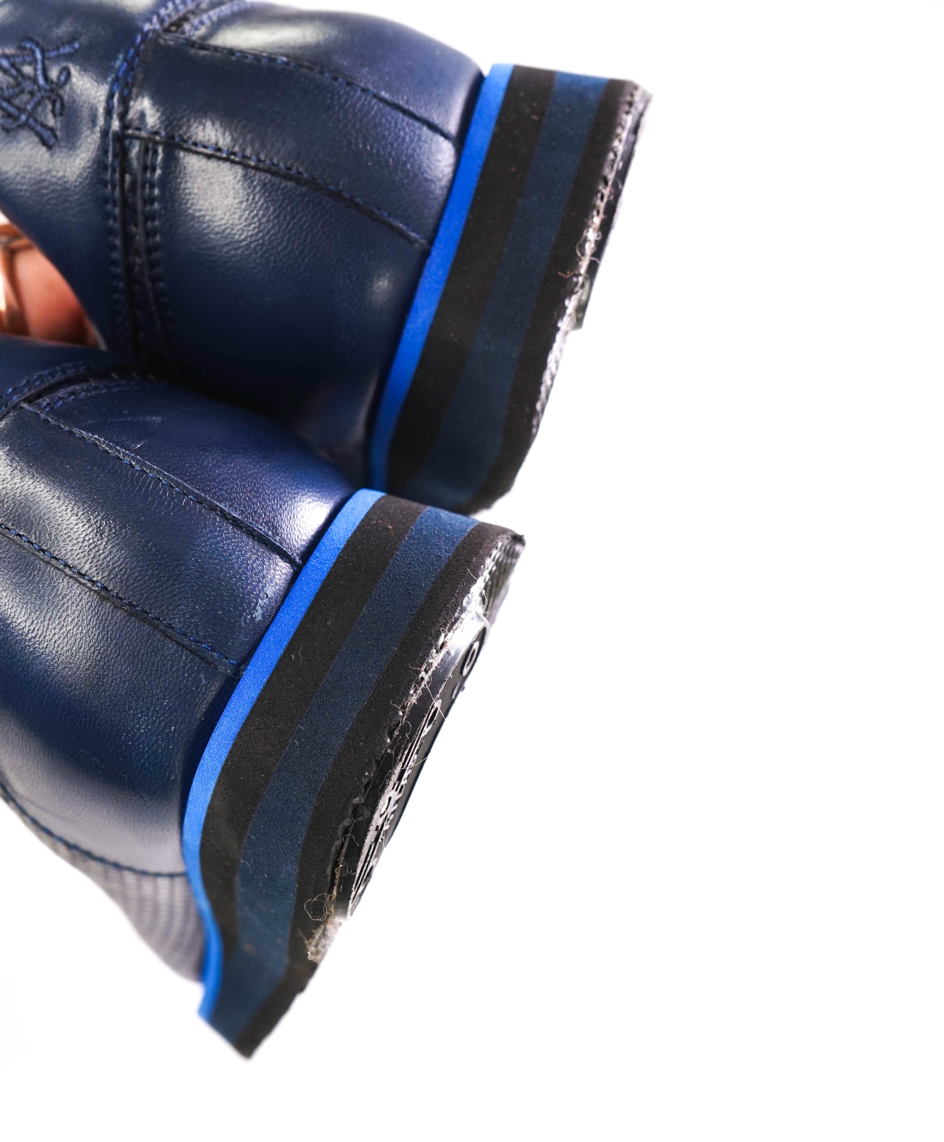 $850 MEZLAN - *CROCODILE SKIN* Bold Blue Sneakers Made In Spain - 9.5