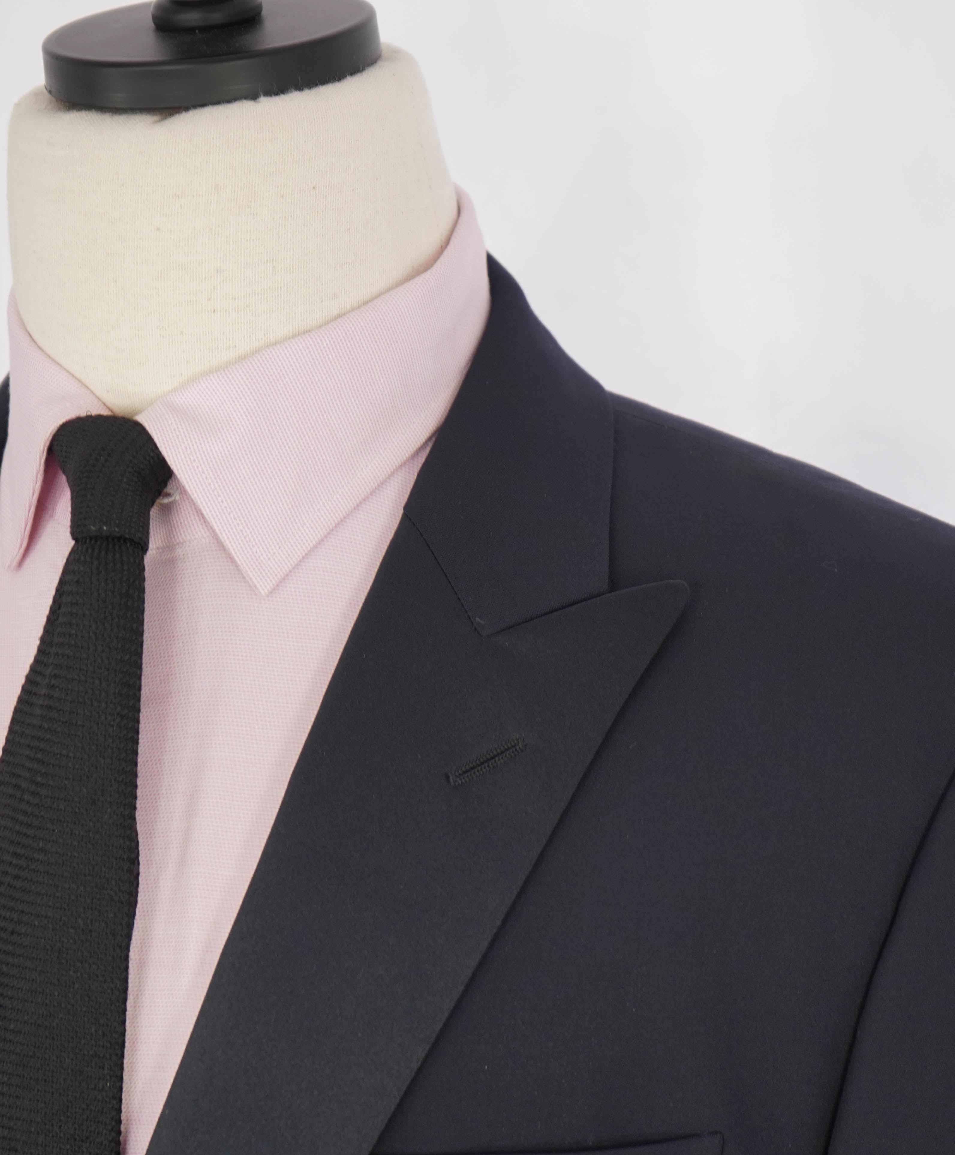 RALPH LAUREN PURPLE LABEL - Navy Wool Tuxedo 1-Button Peak Dinner Jacket - 44L