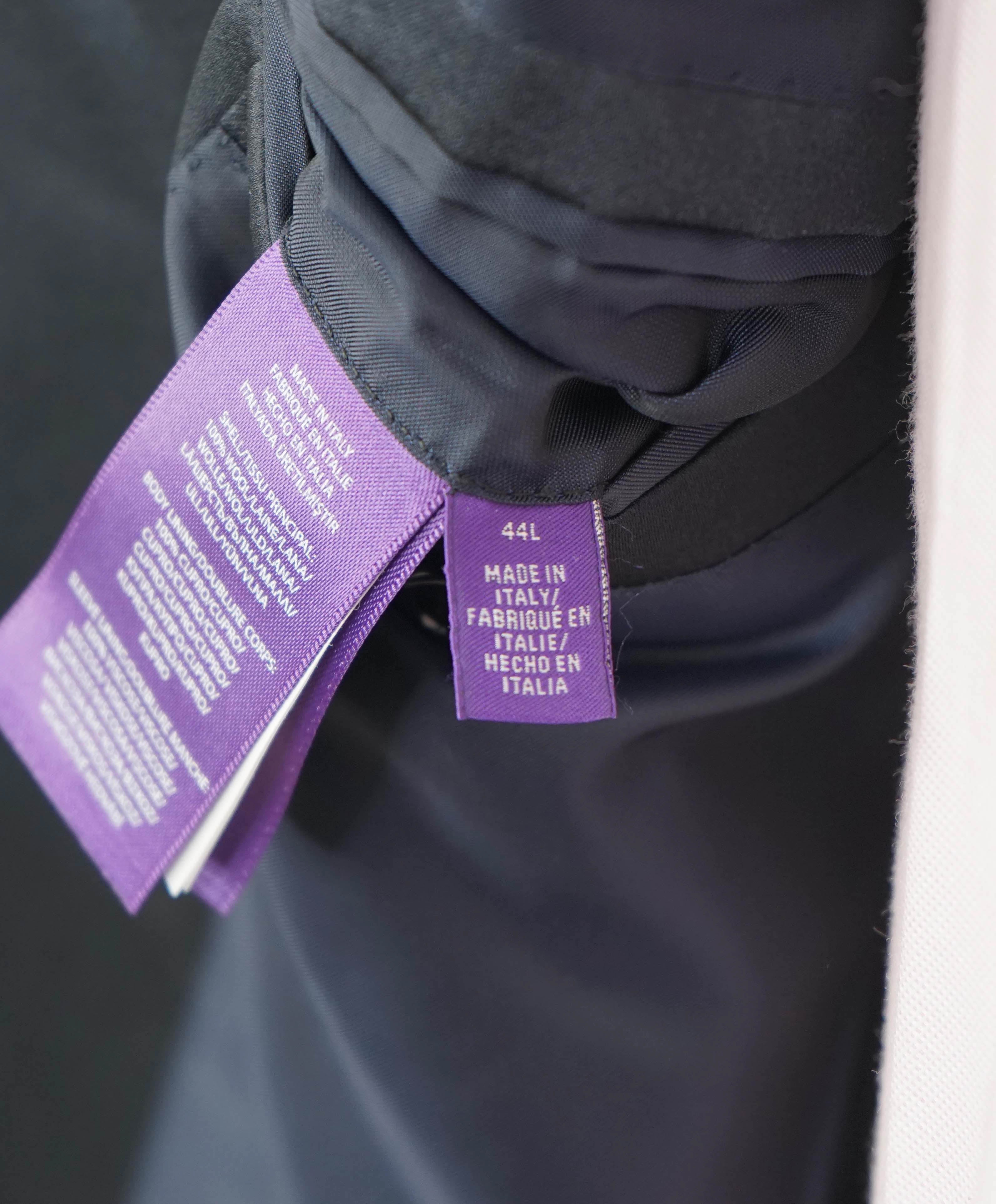 RALPH LAUREN PURPLE LABEL - Navy Wool Tuxedo 1-Button Peak Dinner Jacket - 44L