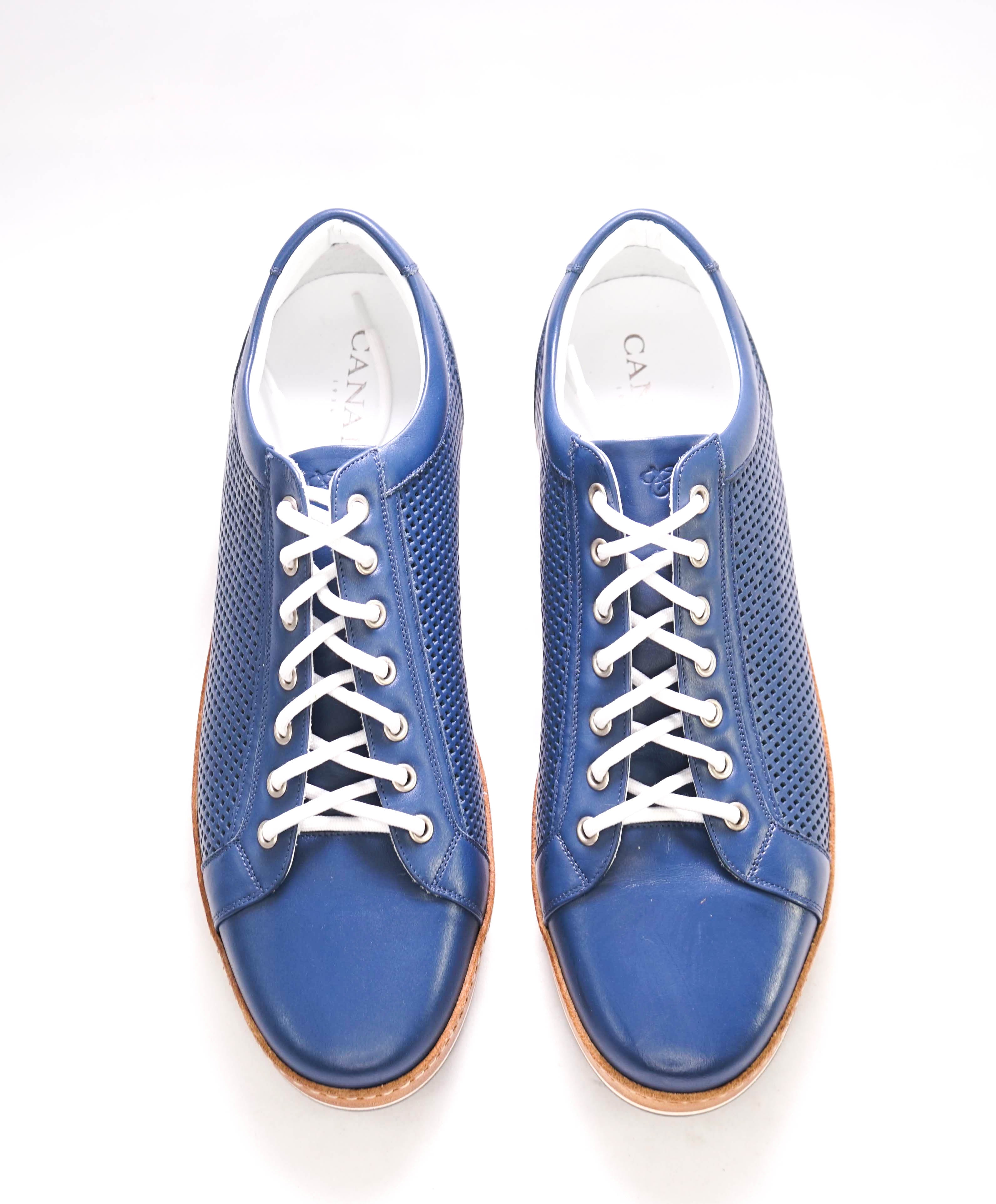 CANALI - Hand Stitched Blue/White PREMIUM Leather Sneakers - 10 US (43EU)