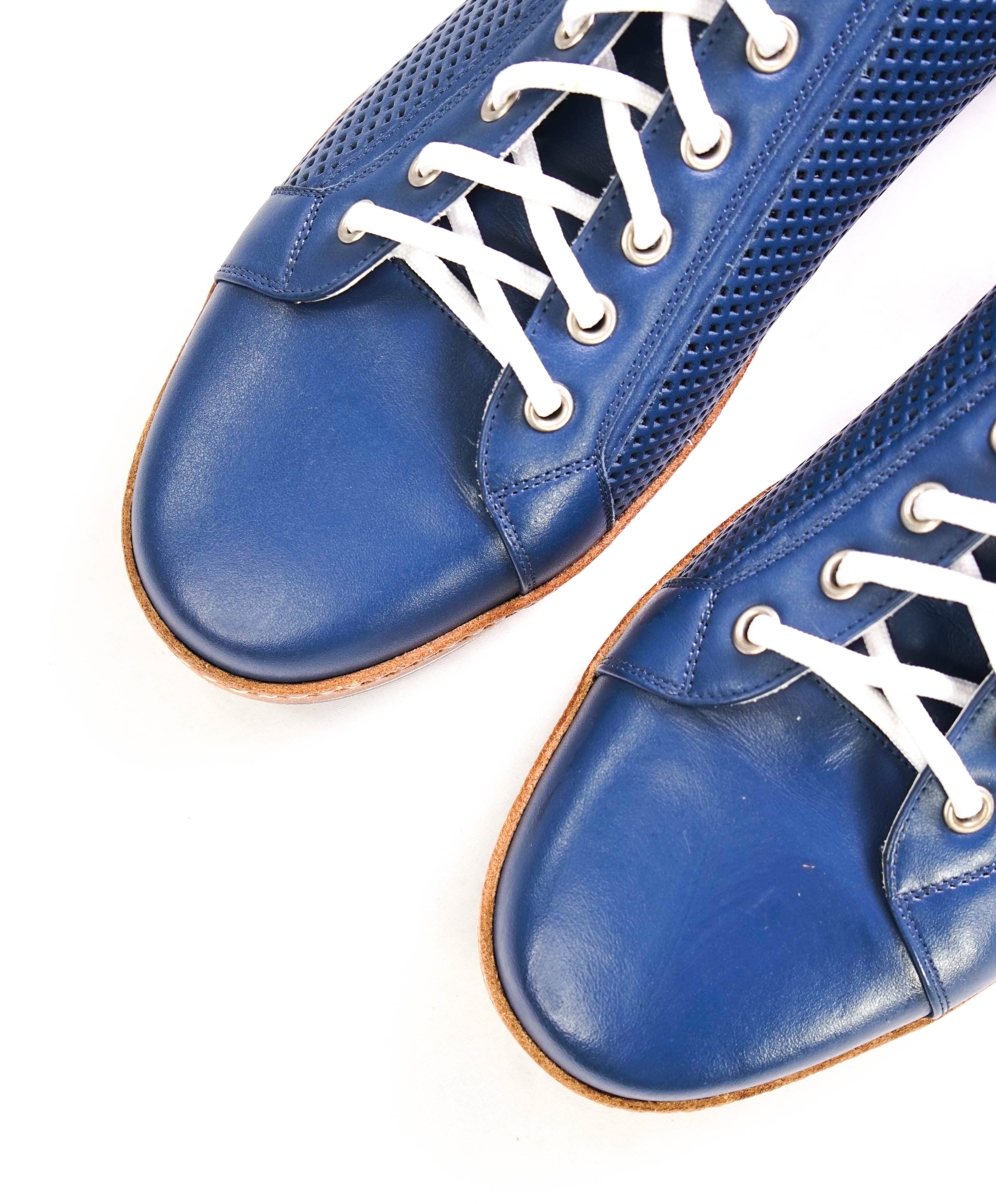 CANALI - Hand Stitched Blue/White PREMIUM Leather Sneakers - 10 US (43EU)