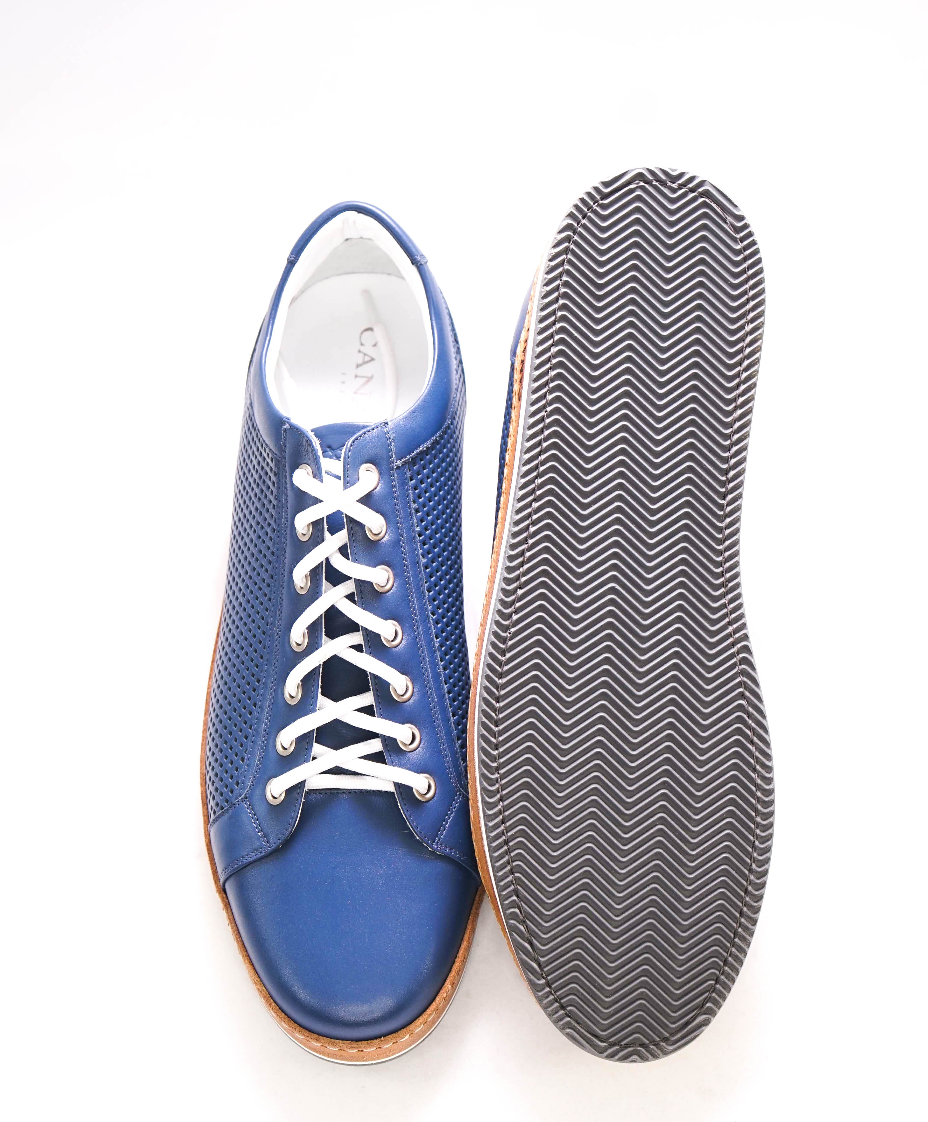 CANALI - Hand Stitched Blue/White PREMIUM Leather Sneakers - 10 US (43EU)