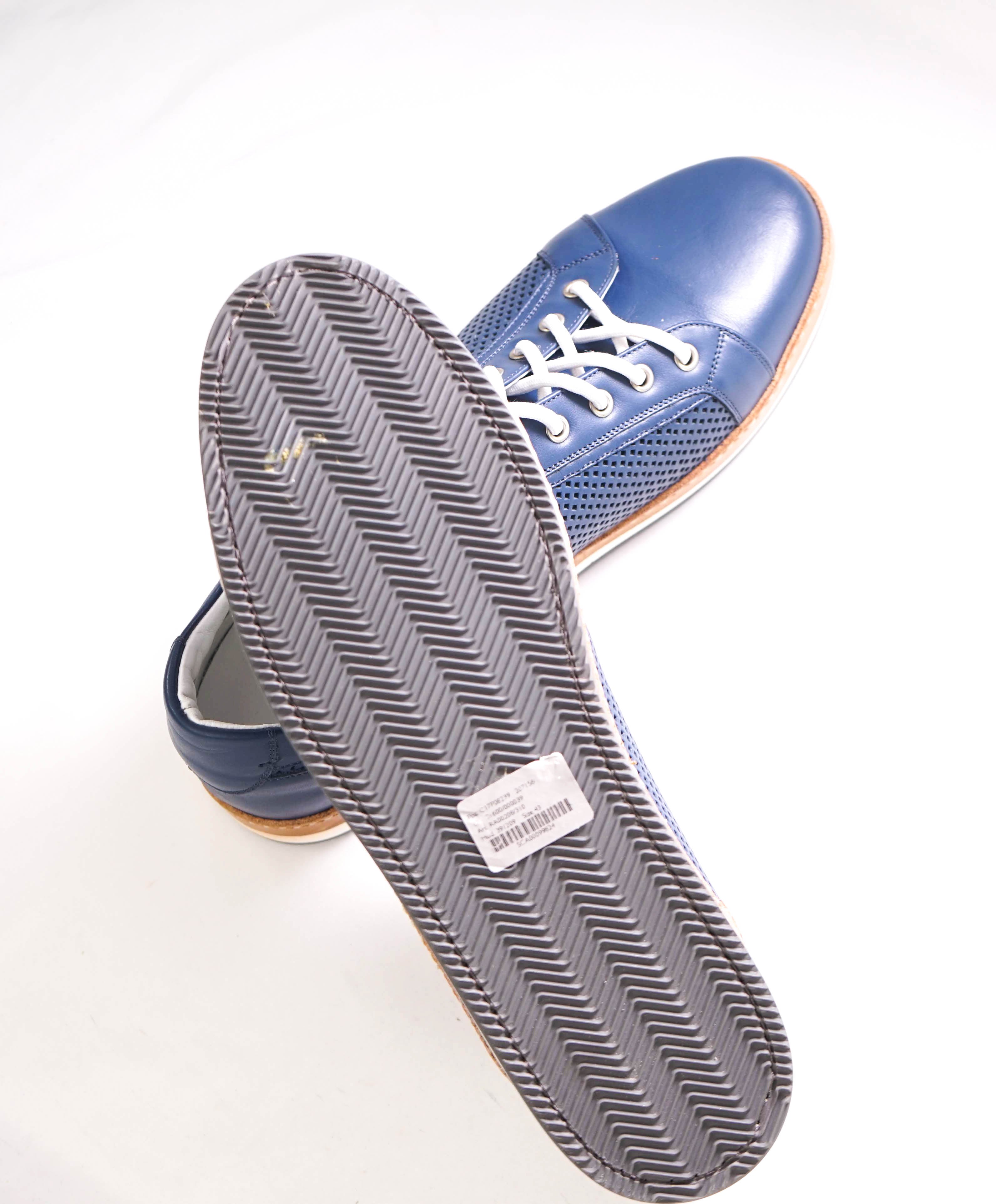 CANALI - Hand Stitched Blue/White PREMIUM Leather Sneakers - 10 US (43EU)