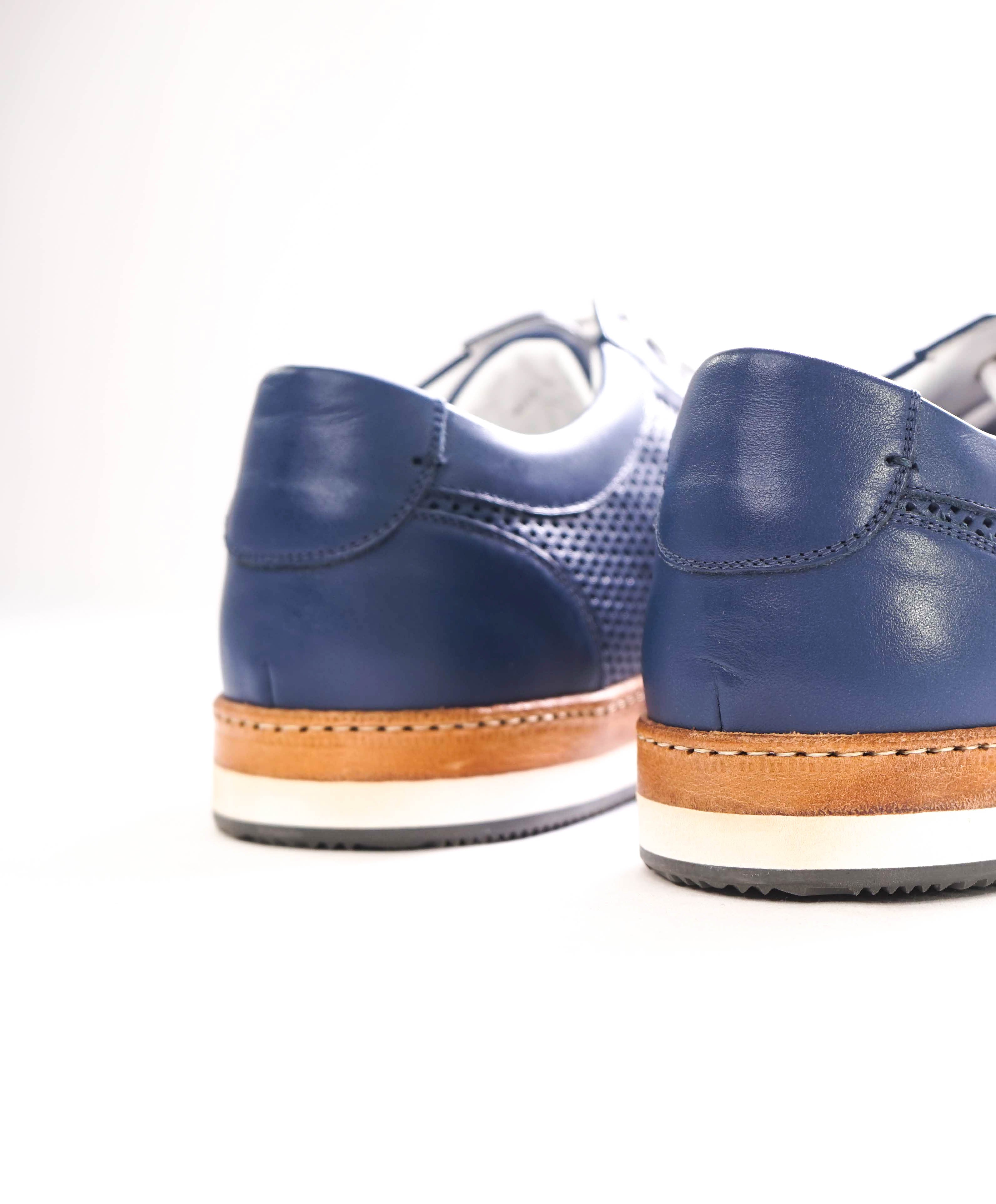 CANALI - Hand Stitched Blue/White PREMIUM Leather Sneakers - 10 US (43EU)