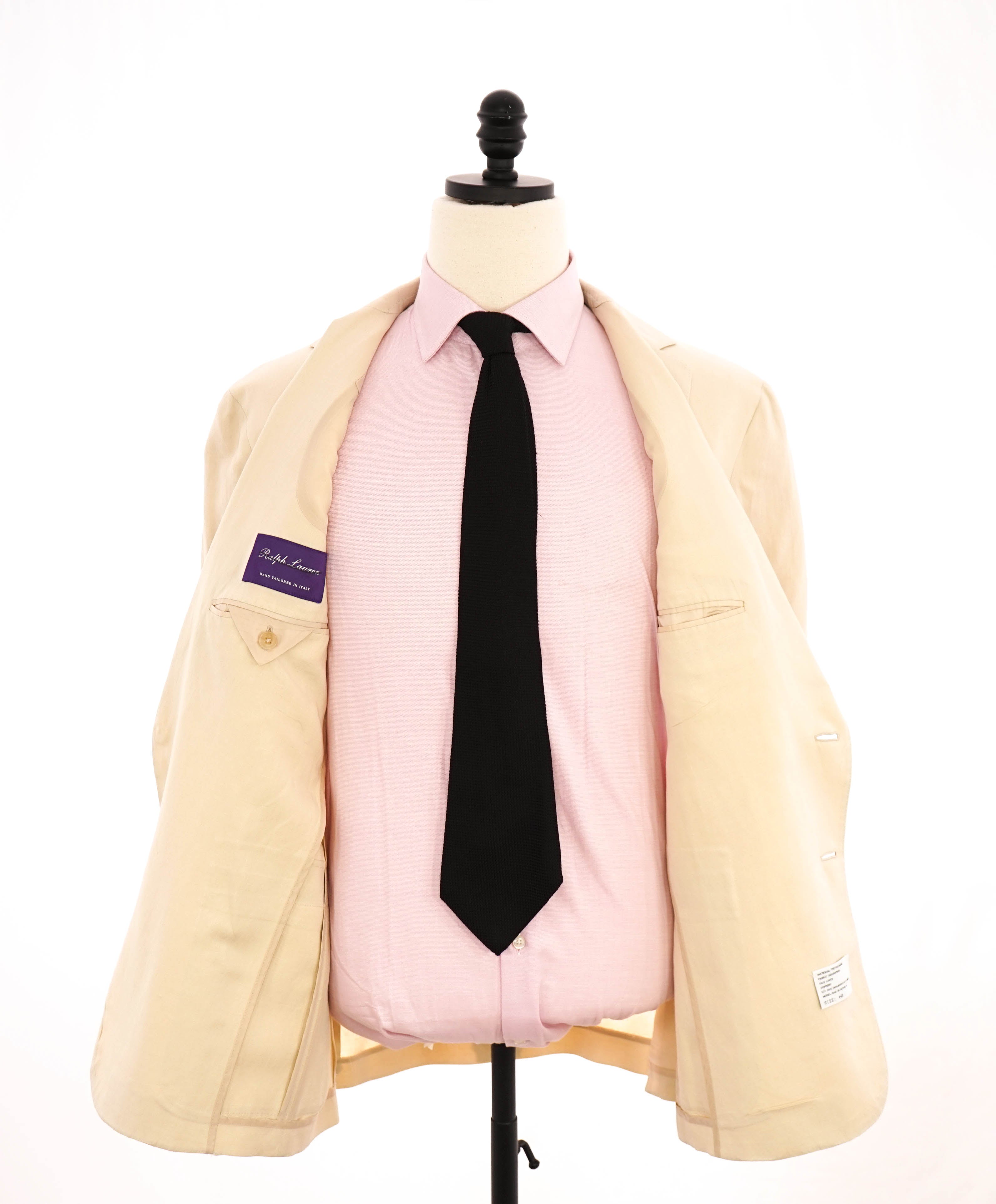 $2,695 RALPH LAUREN PURPLE LABEL - Ivory Linen Blend DAMAGED Blazer - 44R
