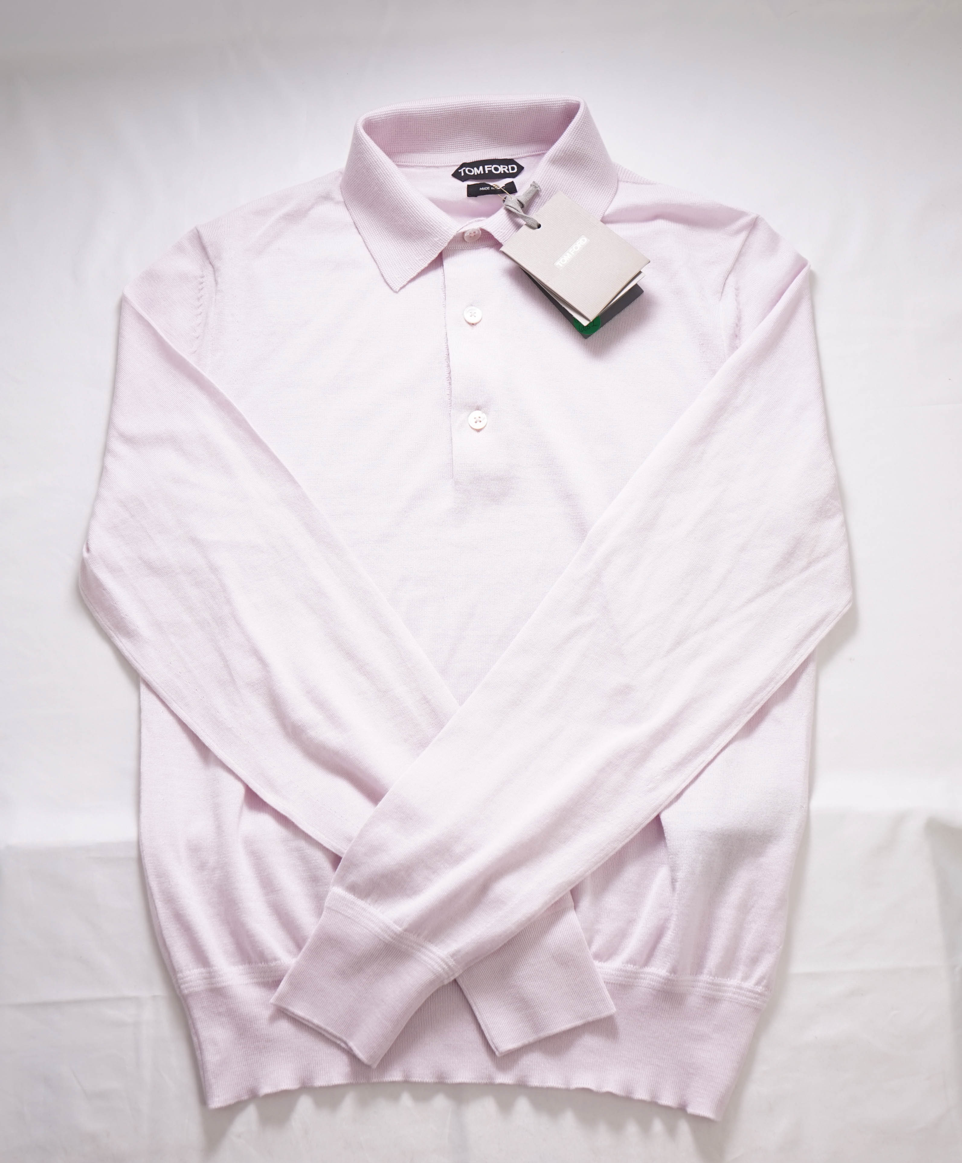 $1,595 TOM FORD- Dusty Pink/Lavender CAHSMERE/SIlk Polo Sweater - XS(36R)