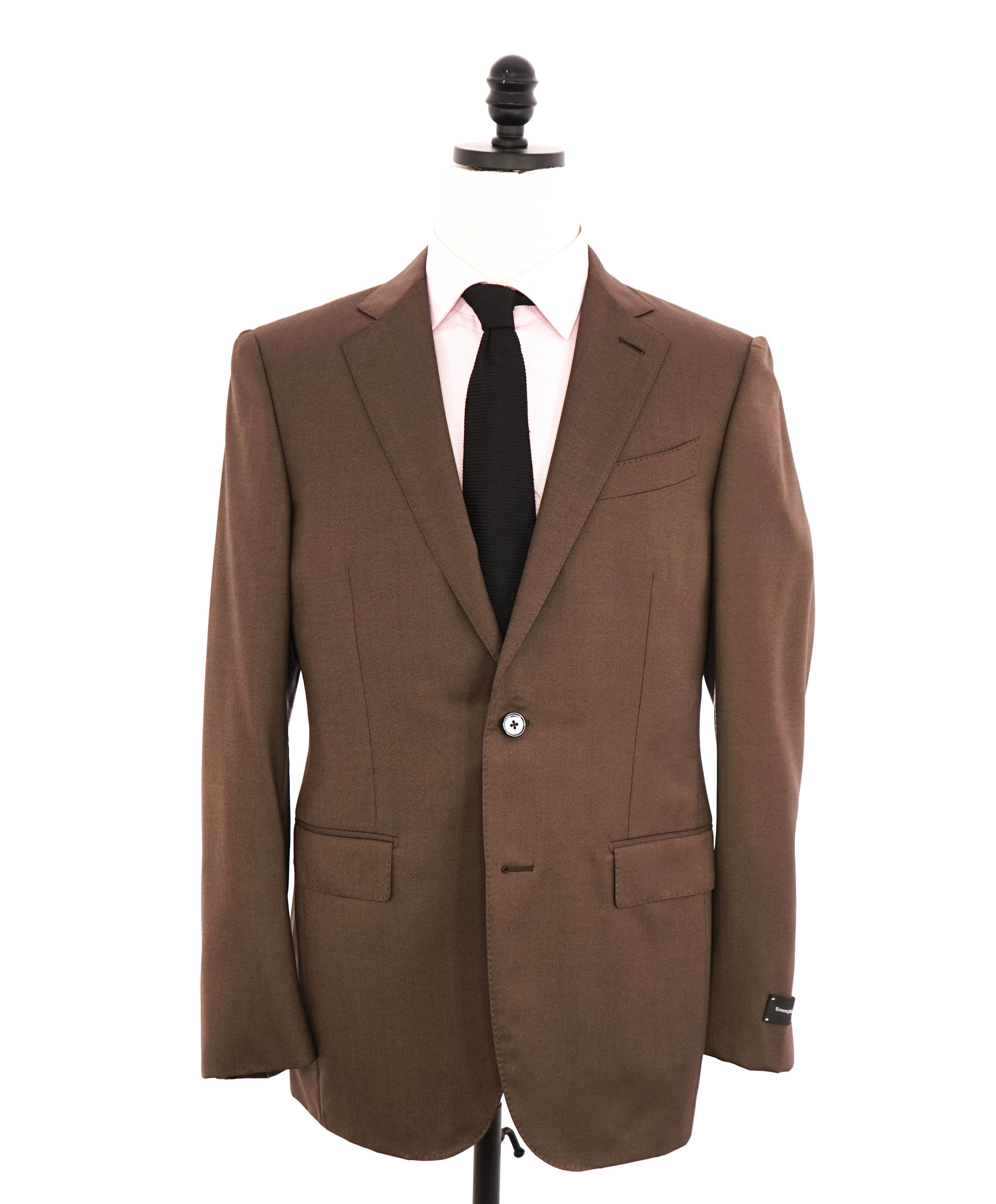 $3,995 ERMENEGILDO ZEGNA -"TROFEO 600" Medium Brown Silk Suit - 38R