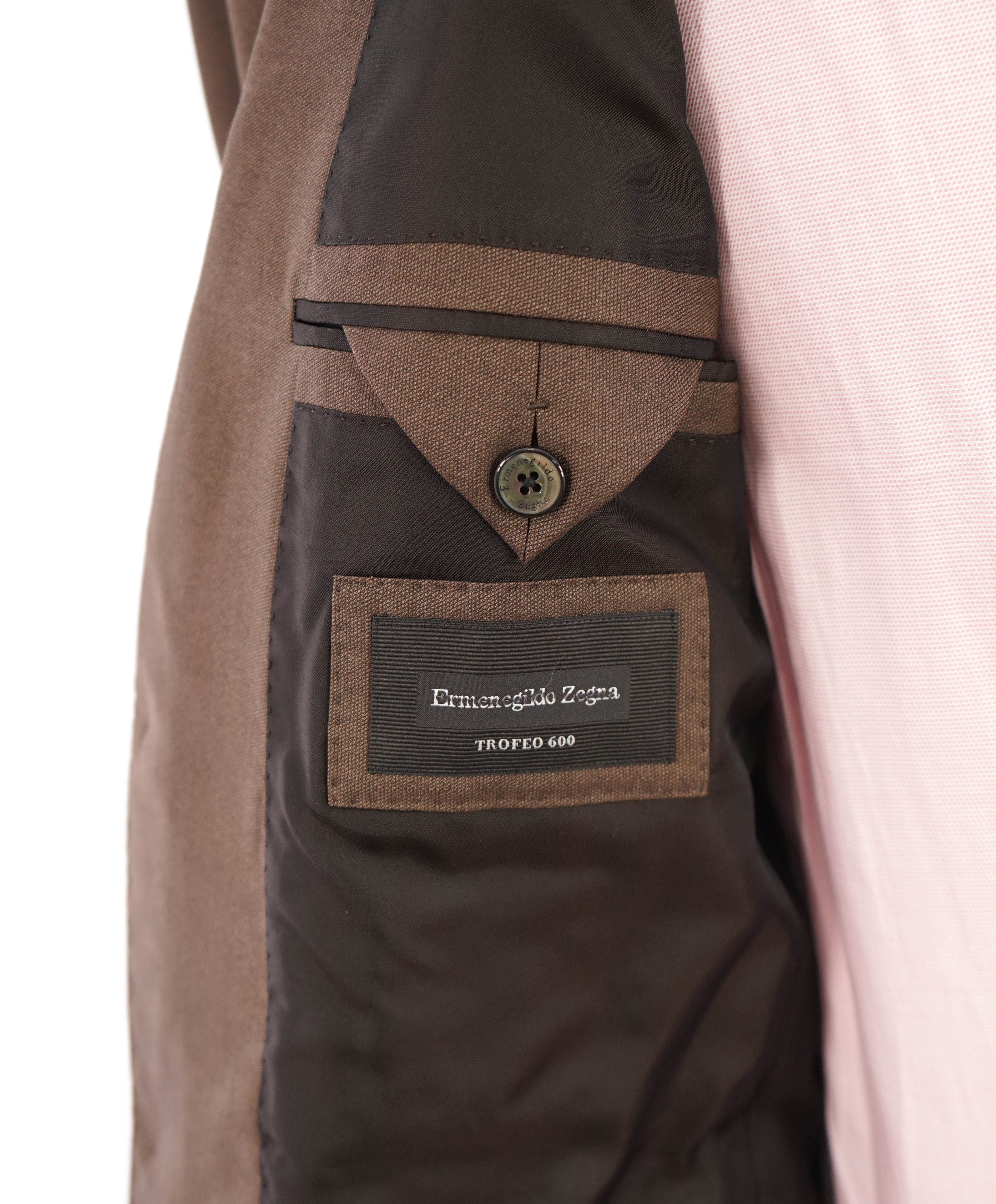 $3,995 ERMENEGILDO ZEGNA -"TROFEO 600" Medium Brown Silk Suit - 38R