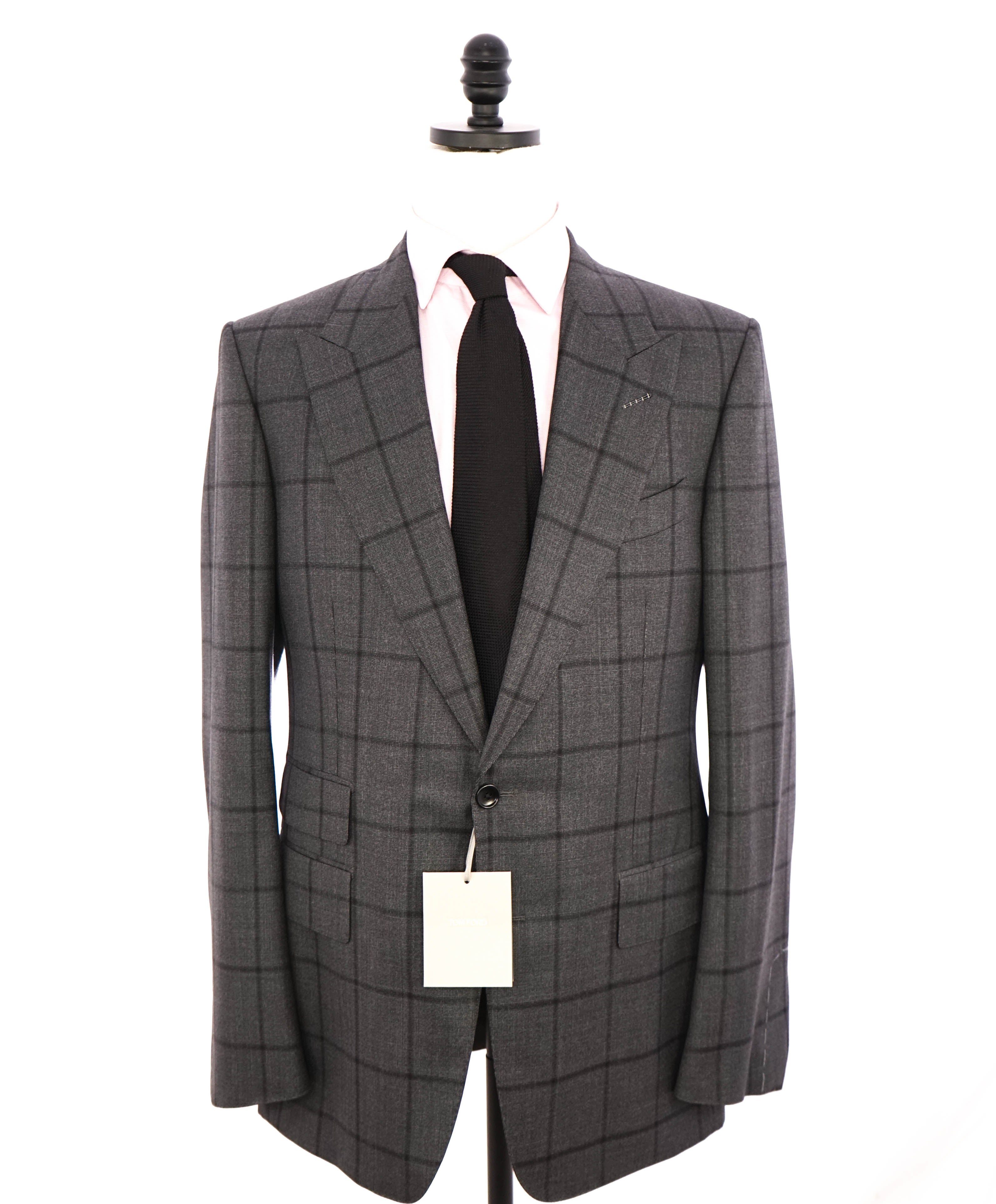 $5,970 TOM FORD - 2-Piece "SHELTON" Gray PEAK LAPEL Side Tab Suit - 42L (52EU)