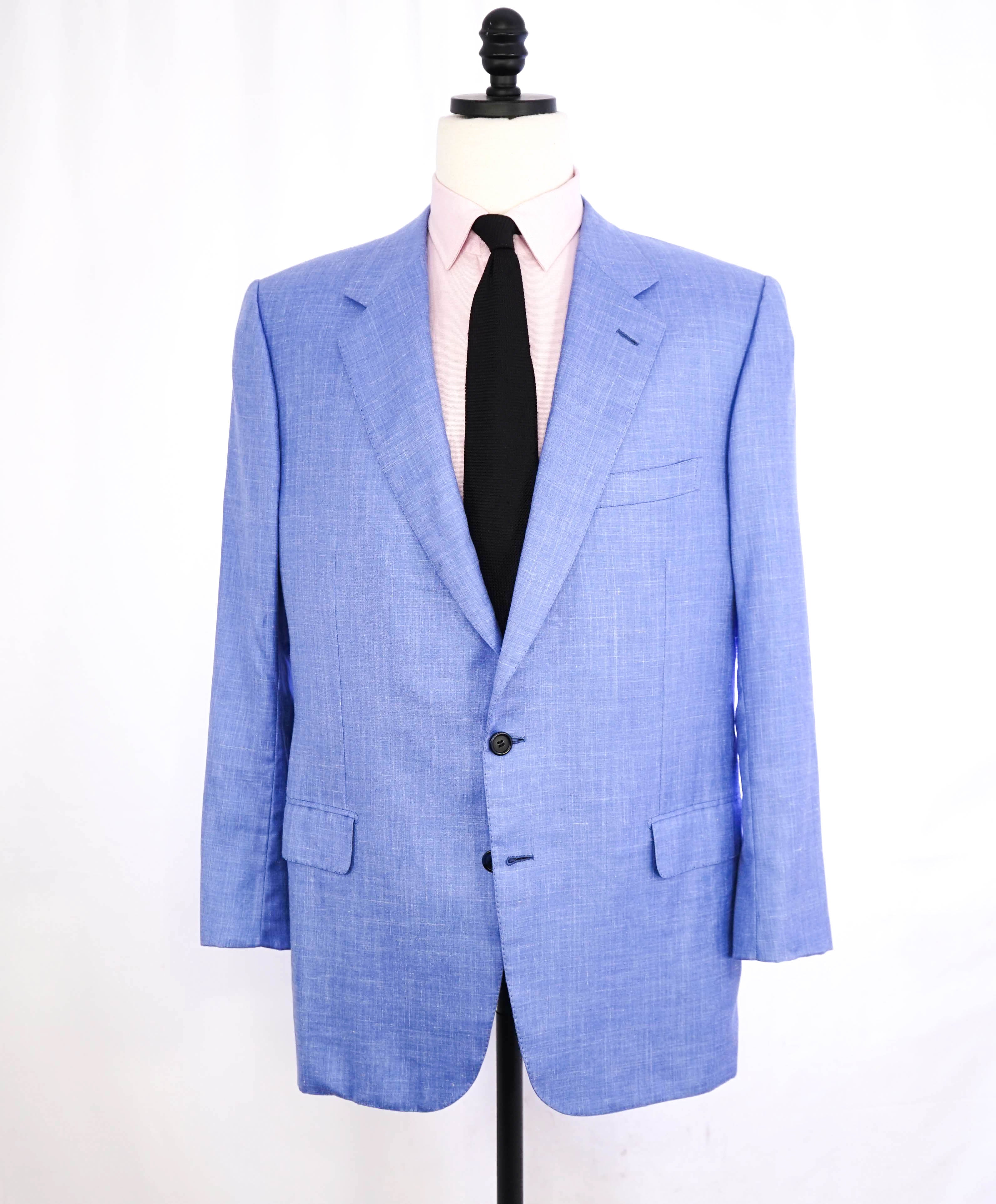$4,800 BRIONI - Custom SILK/LINEN/CASHMERE Baby Blue Hand Made Italy Blazer - 48R US