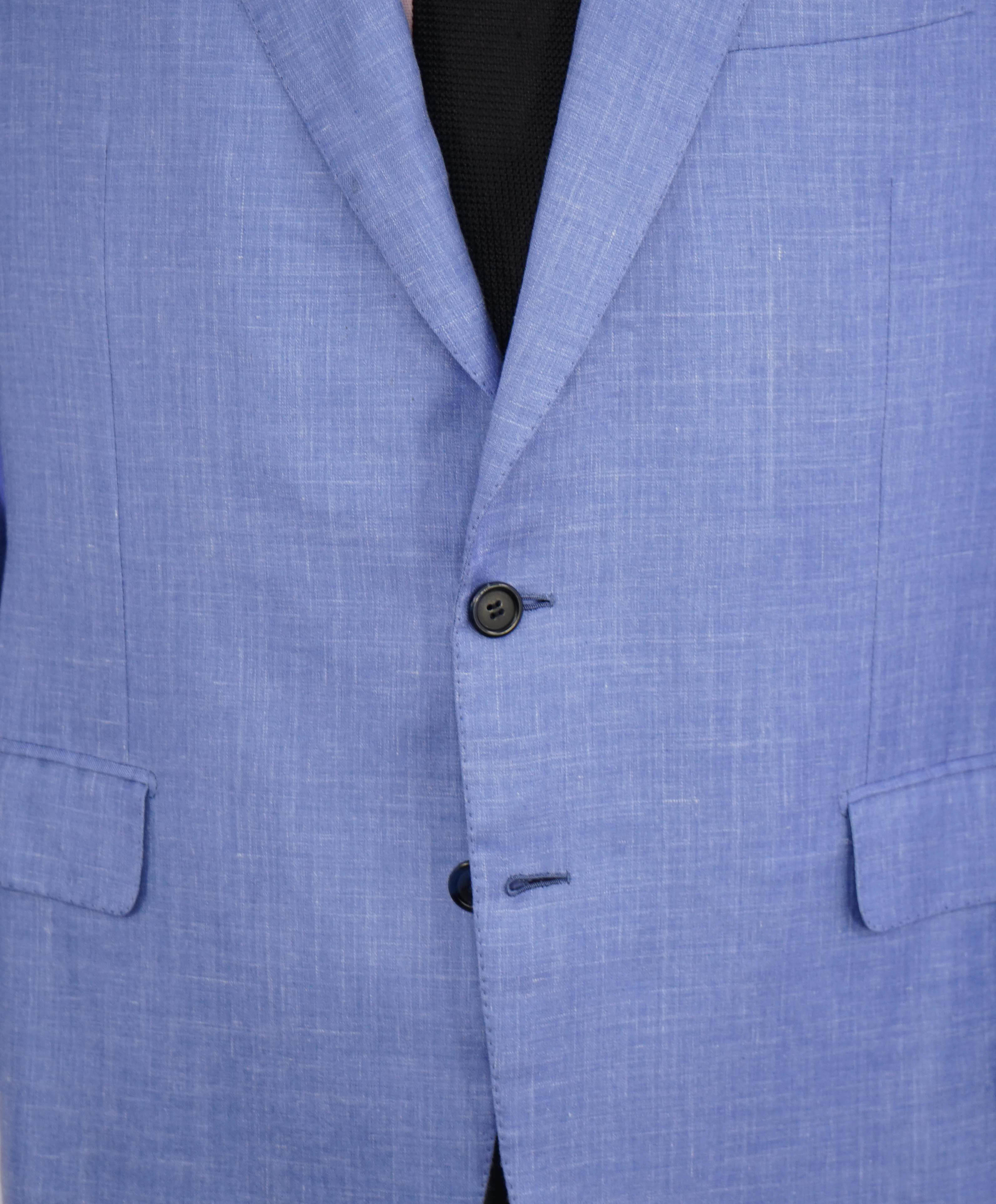 $4,800 BRIONI - Custom SILK/LINEN/CASHMERE Baby Blue Hand Made Italy Blazer - 48R US