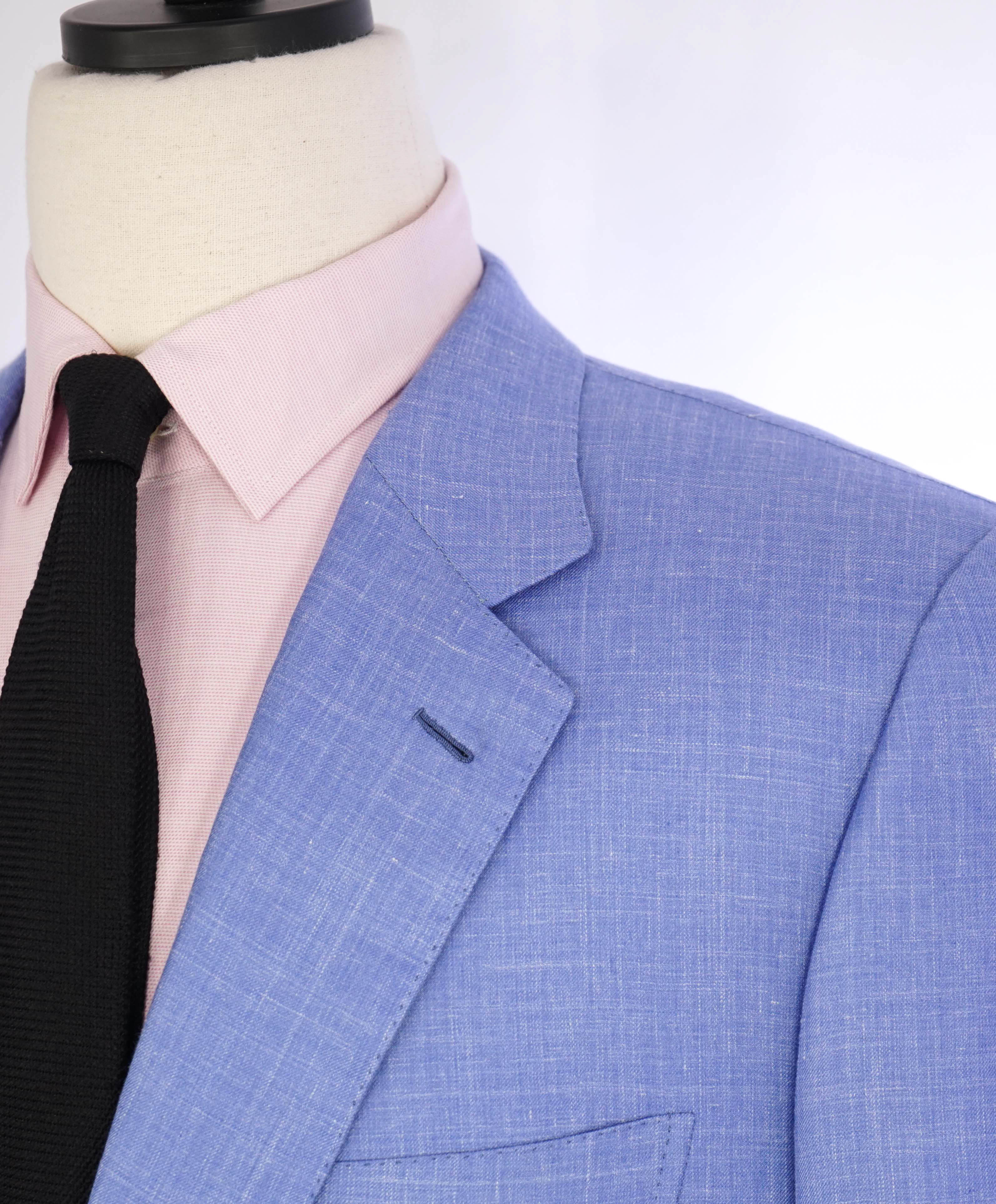 $4,800 BRIONI - Custom SILK/LINEN/CASHMERE Baby Blue Hand Made Italy Blazer - 48R US
