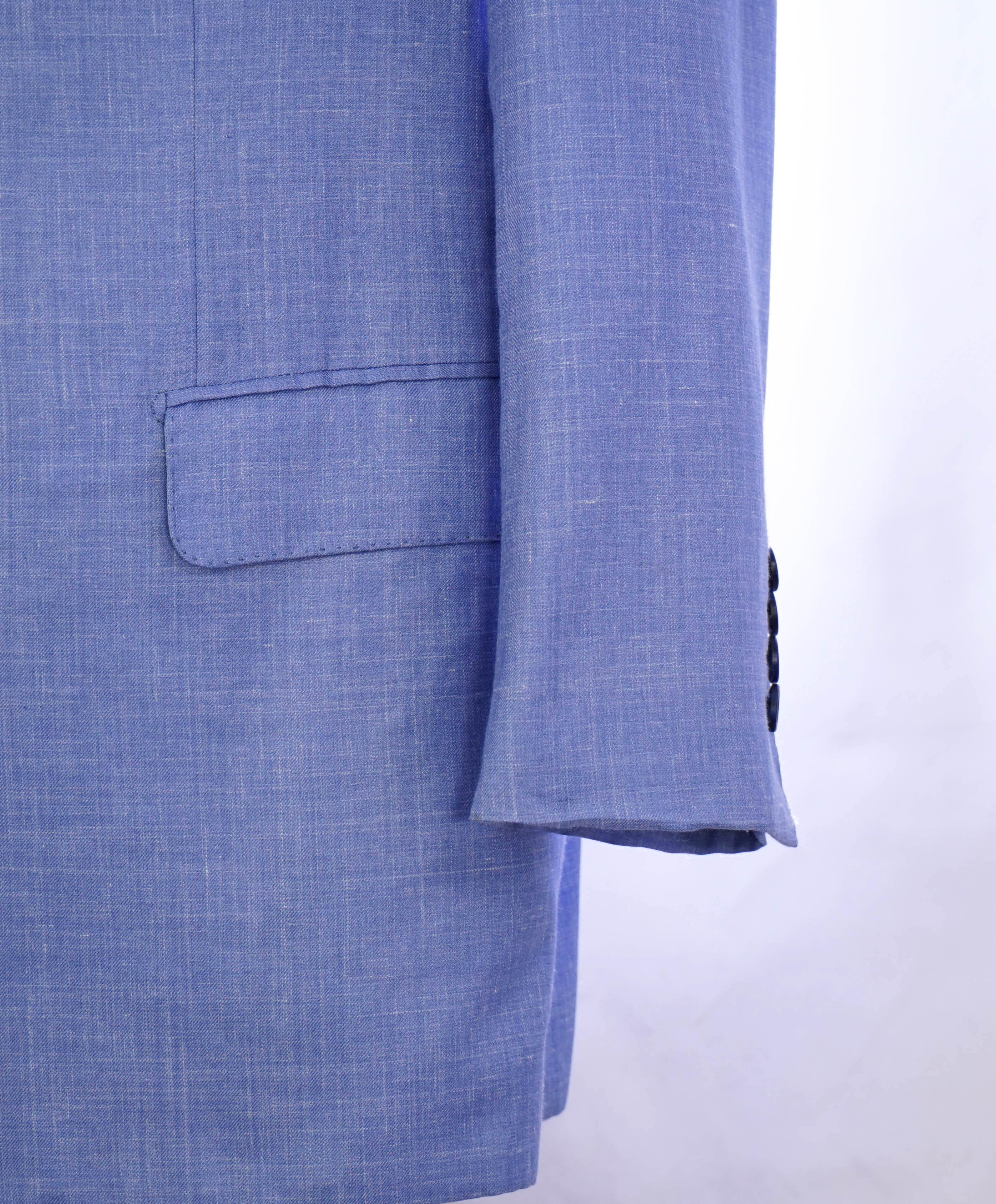 $4,800 BRIONI - Custom SILK/LINEN/CASHMERE Baby Blue Hand Made Italy Blazer - 48R US