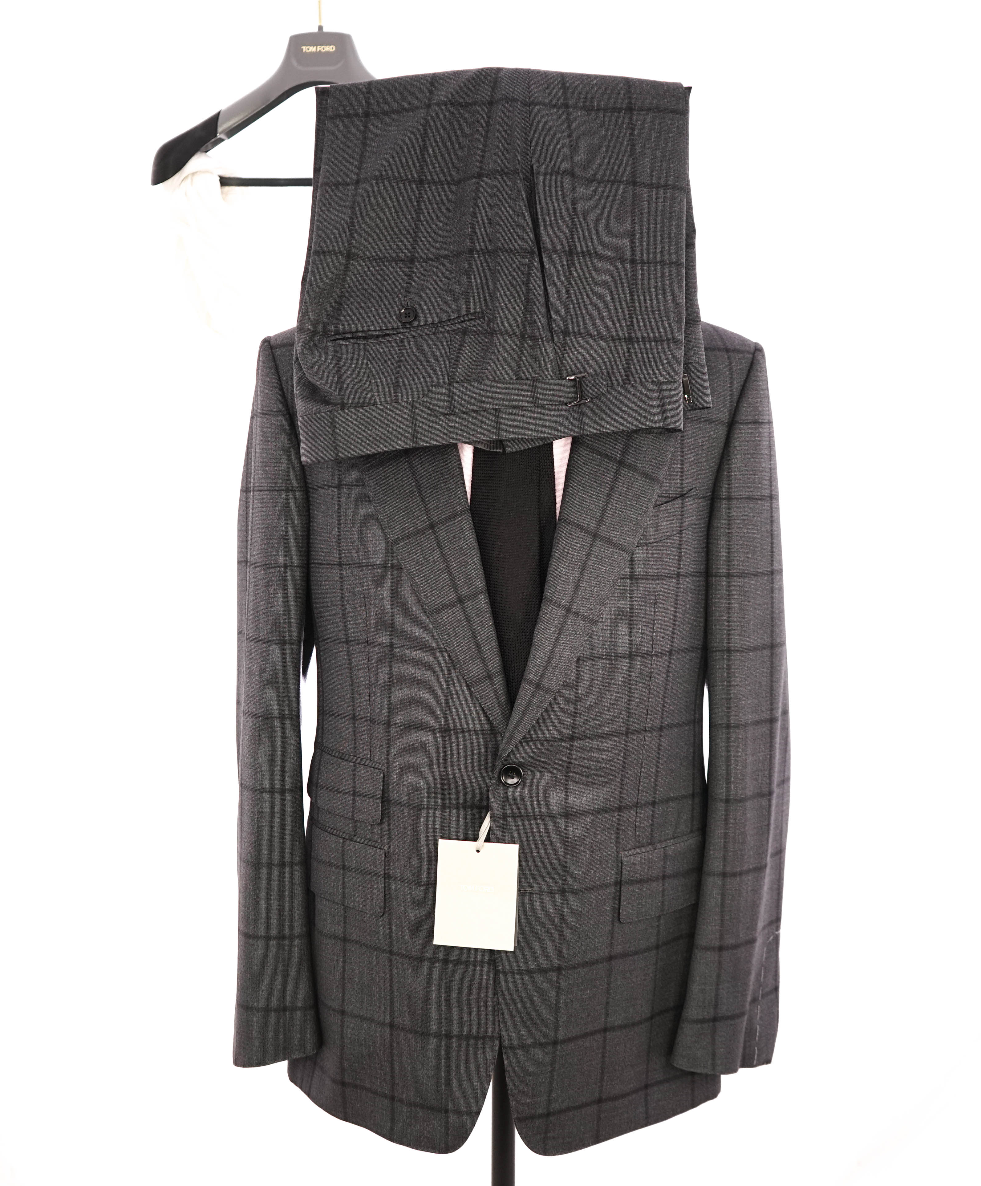 $5,970 TOM FORD - 2-Piece "SHELTON" Gray PEAK LAPEL Side Tab Suit - 42L (52EU)