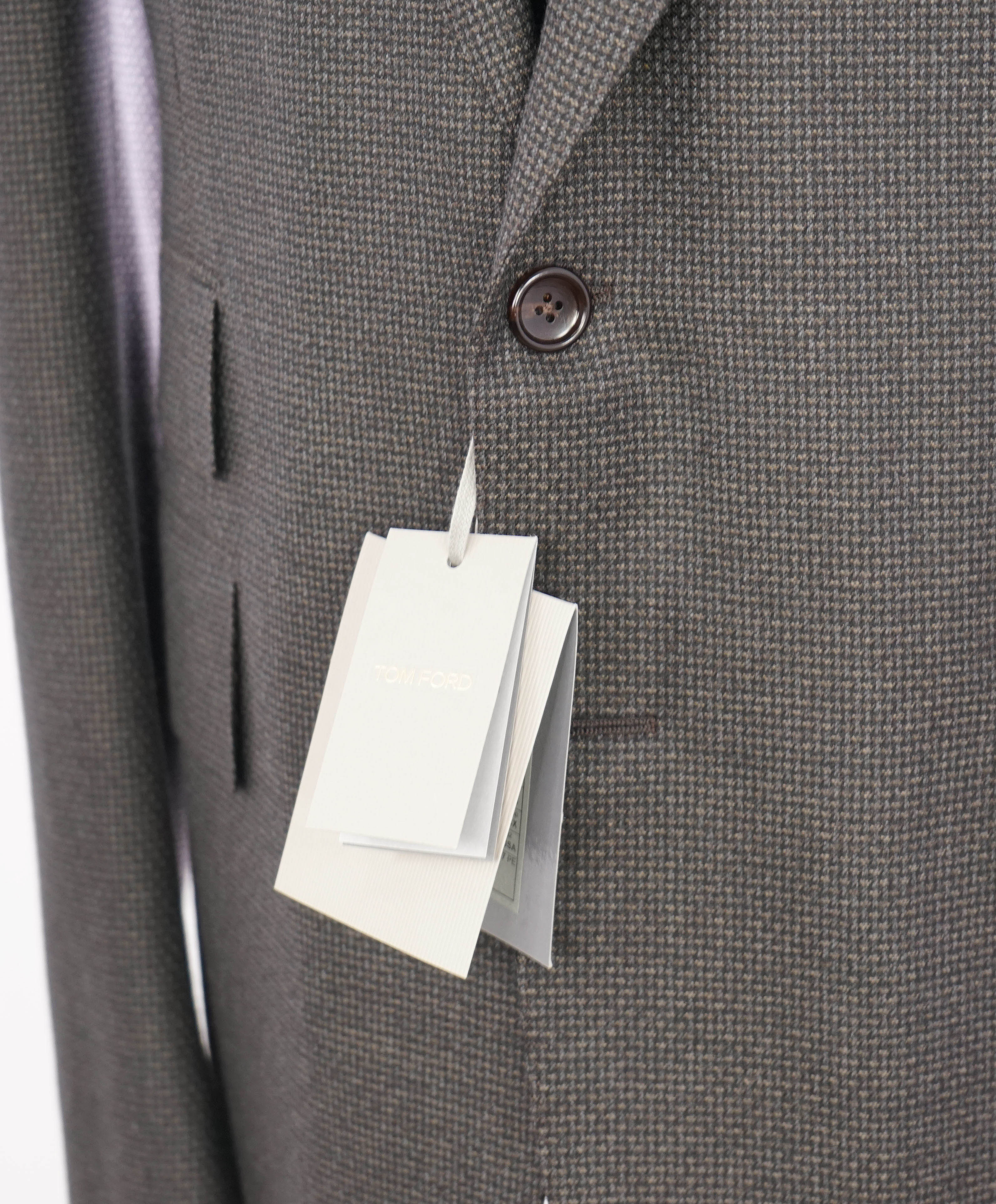 $5,970 TOM FORD - 2-Piece "SHELTON" WIDE NOTCH LAPEL Brown Check Suit - 42L (52EU)